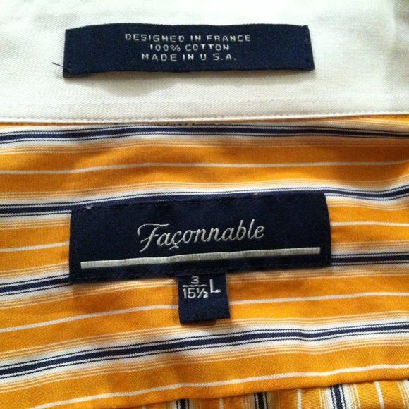 Faconnable FACONNABLE MEN'S 100%COTTON DRESS SHIRT W/ FRENCH CUFFS 15.5 Size US M / EU 48-50 / 2 - 5 Thumbnail