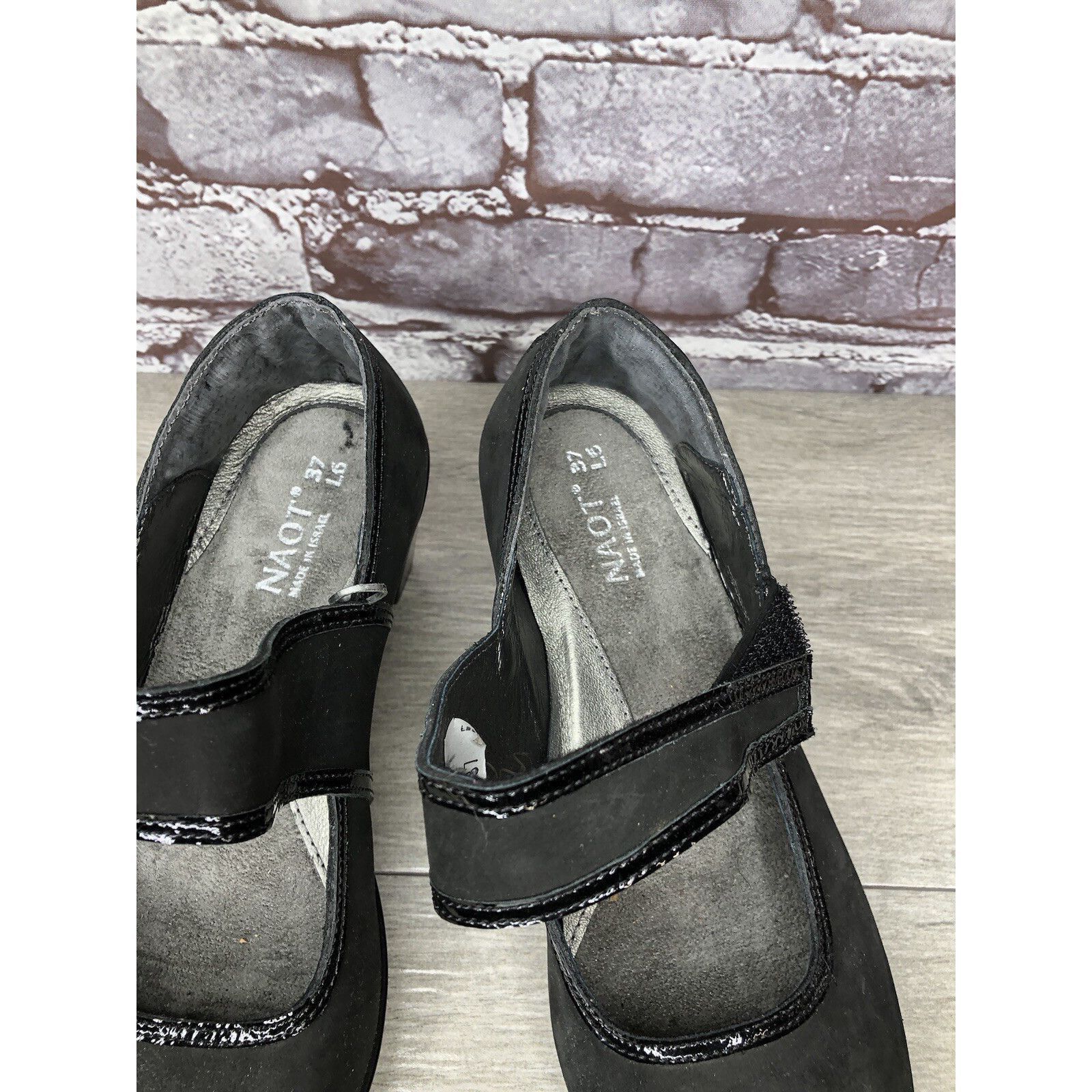 Other Naot Black Nubuck Leather MaryJane Heel Shoes Women Sz 37EU Size US 6.5 / IT 36.5 - 3 Thumbnail