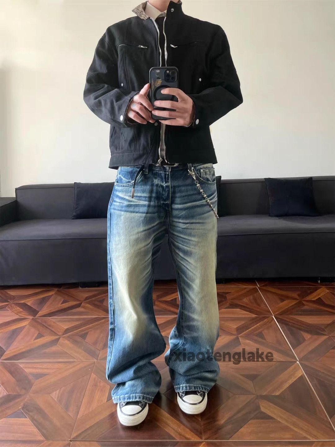 Jean xtl washed faded vintage skate hiphop loose yuppie jeans Size US 36 / EU 52 - 4 Thumbnail