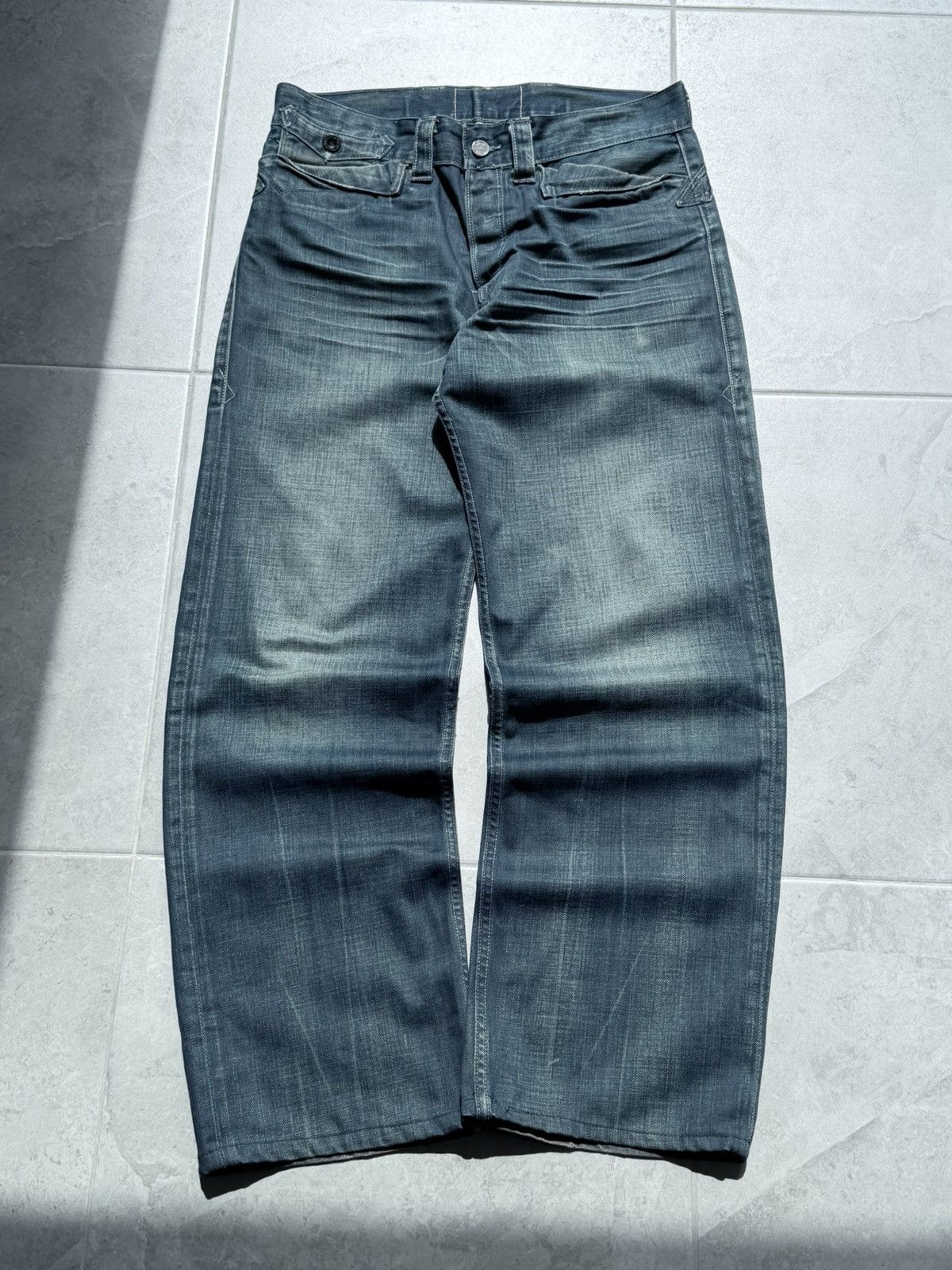 Levi's Vintage Levis Engineered Buckel Back Washed Denim Jeans Size US 34 / EU 50 - 5 Thumbnail