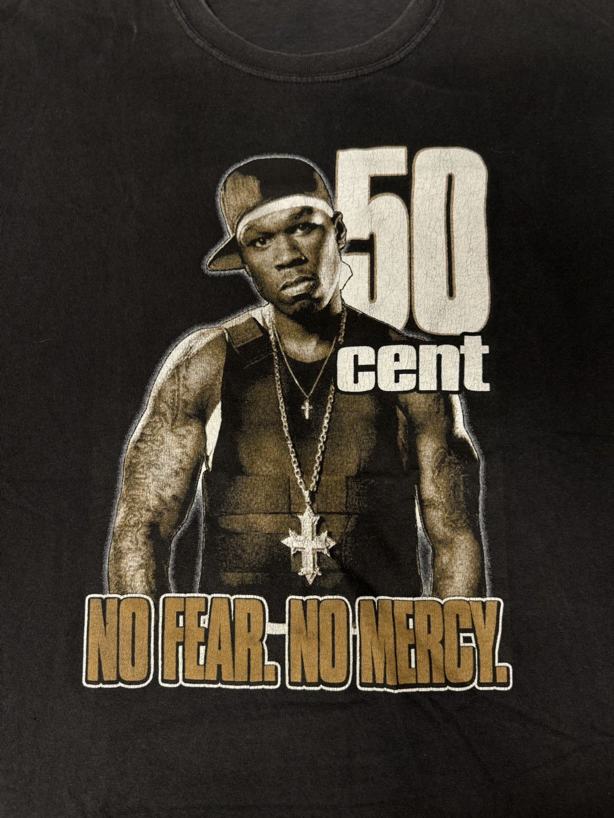 50 Cent × Rap Tees × Vintage VINTAGE 50 CENT G-UNIT NO MERCY NO FEAR RAP TEE BLACK Size US L / EU 52-54 / 3 - 2 Thumbnail