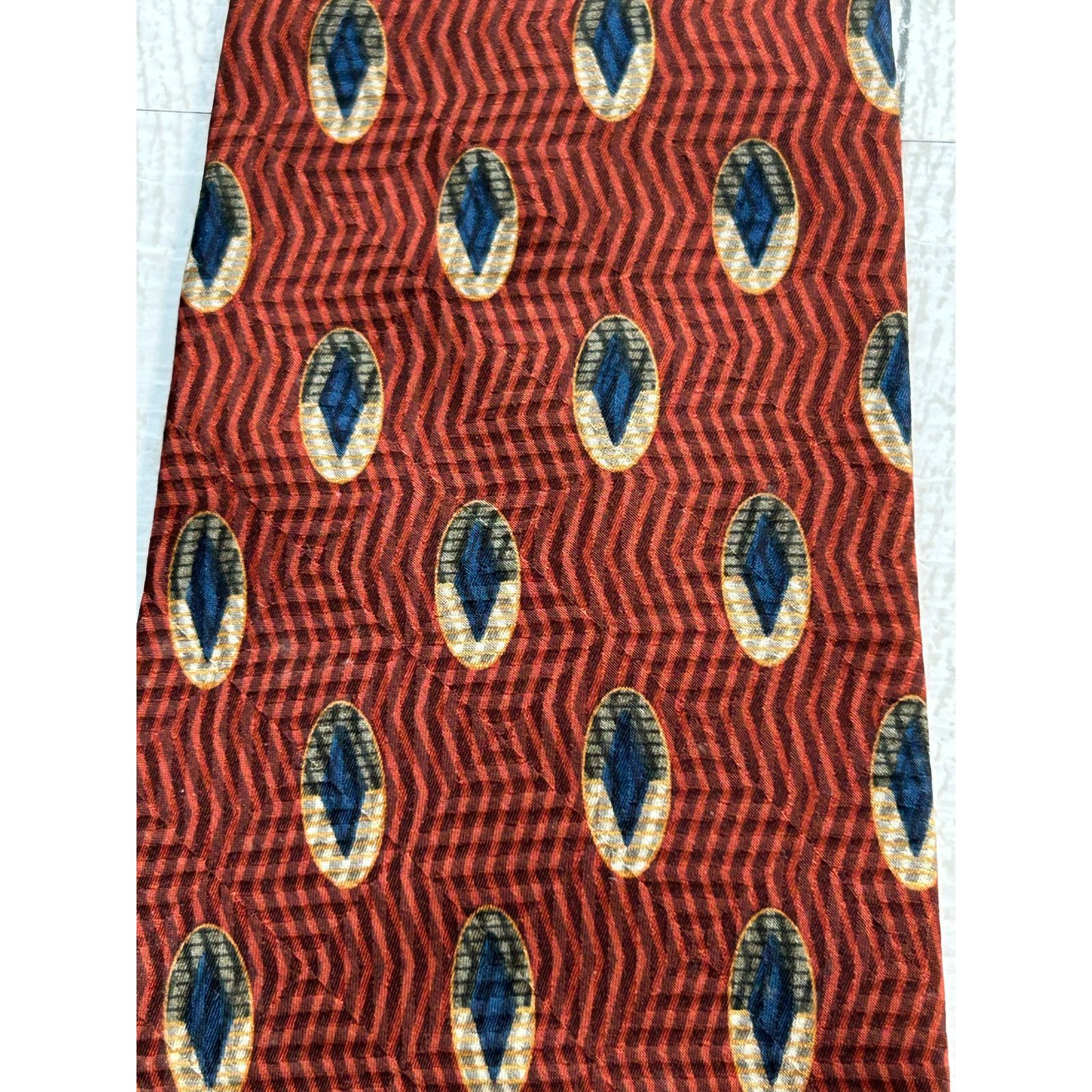 Bill Blass Bill Blass Black Teardrop and Geometric Design Silk Tie Size ONE SIZE - 7 Thumbnail