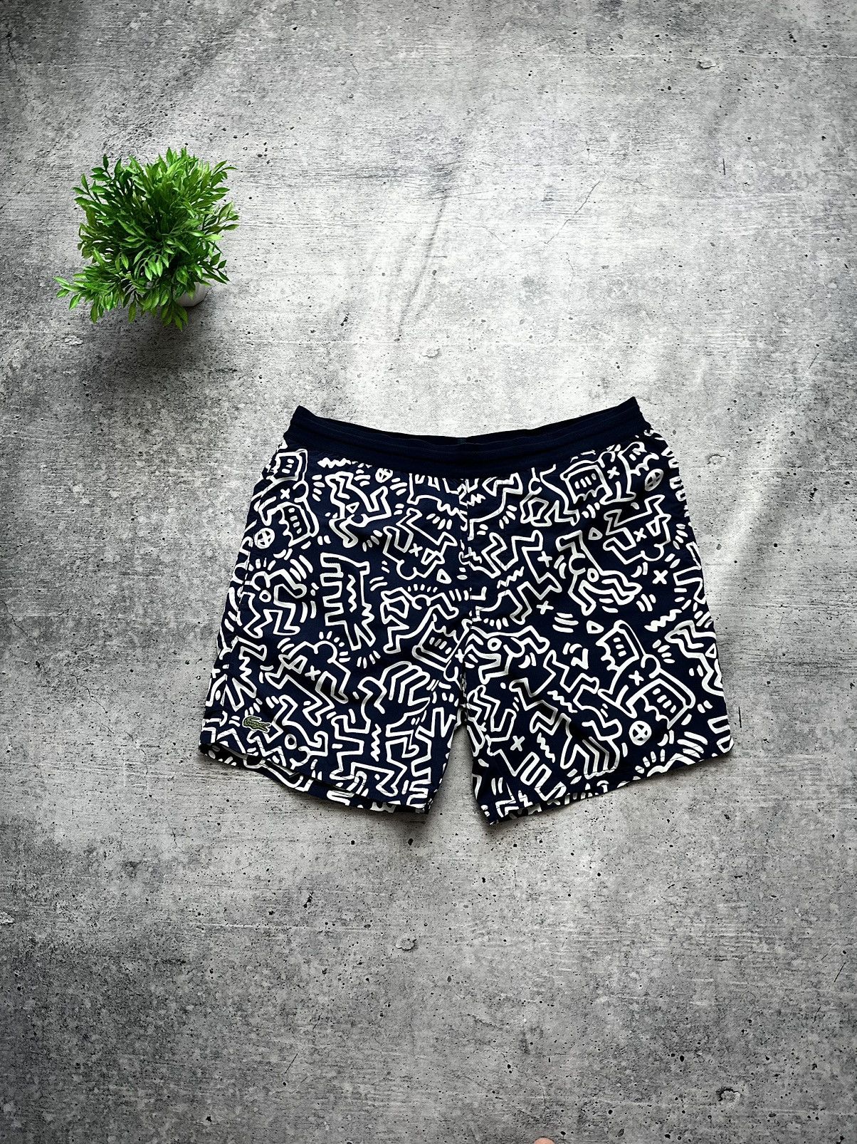 Keith Haring Lacoste Streetwear Lacoste x Keith Haring Nylon Swimming Y2K Shorts Grailed