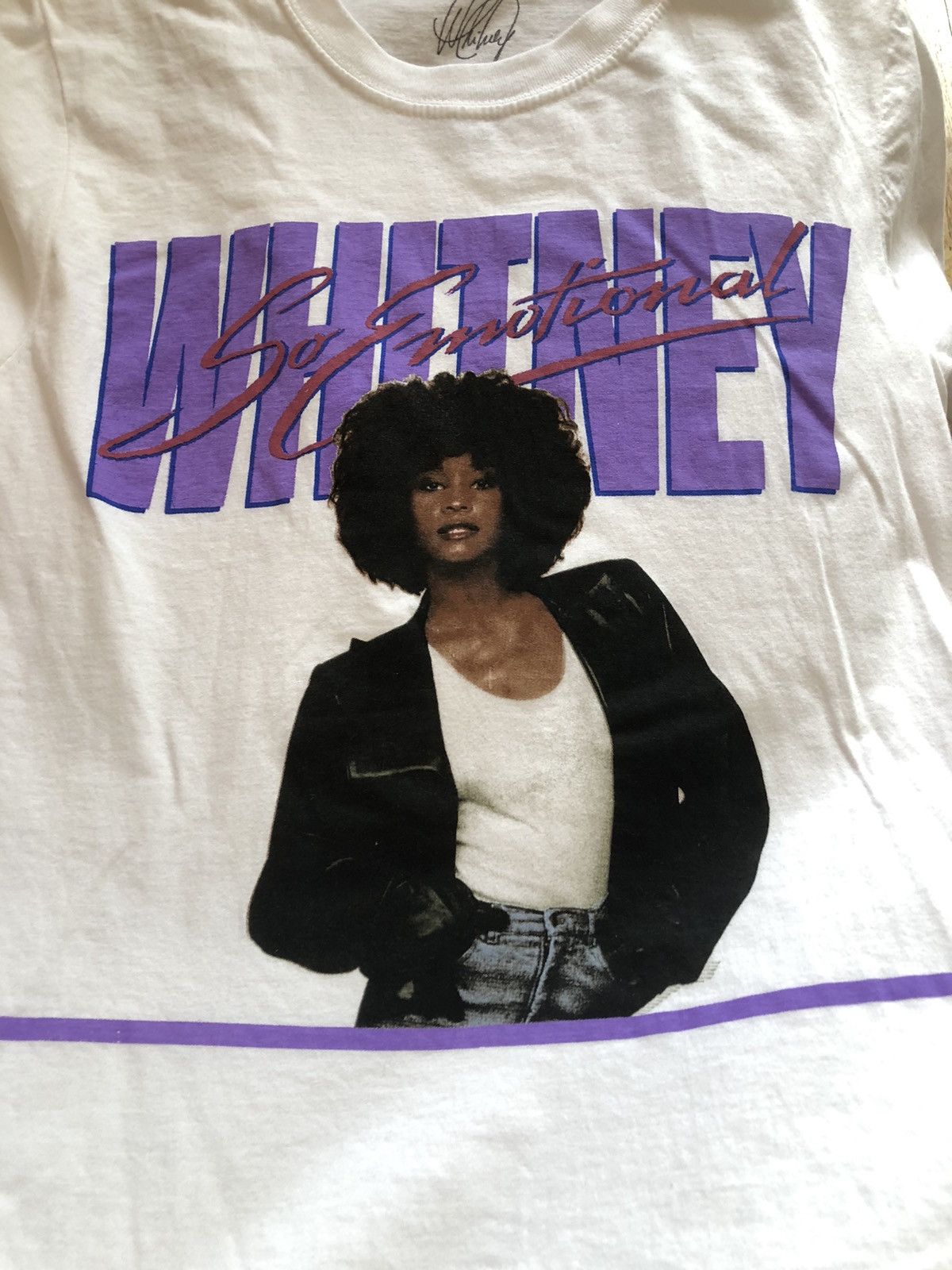Band Tees × Vintage WHITNEY HOUSTON SO EMOTIONAL VINTAGE POP STAR TEE SHIRT Size US S / EU 44-46 / 1 - 2 Thumbnail
