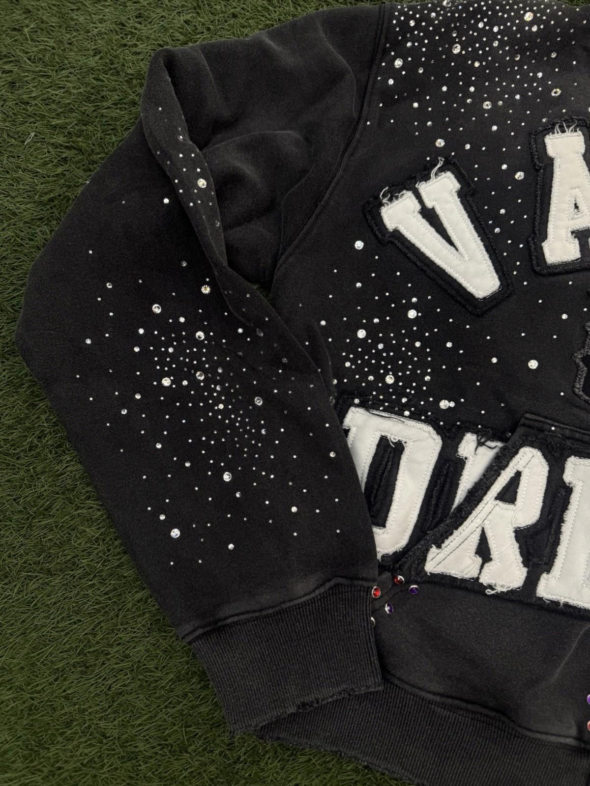 Vale Valley Hoodie Stone Zip Up Black Crystals Size Large (NEW) Size US L / EU 52-54 / 3 - 4 Thumbnail