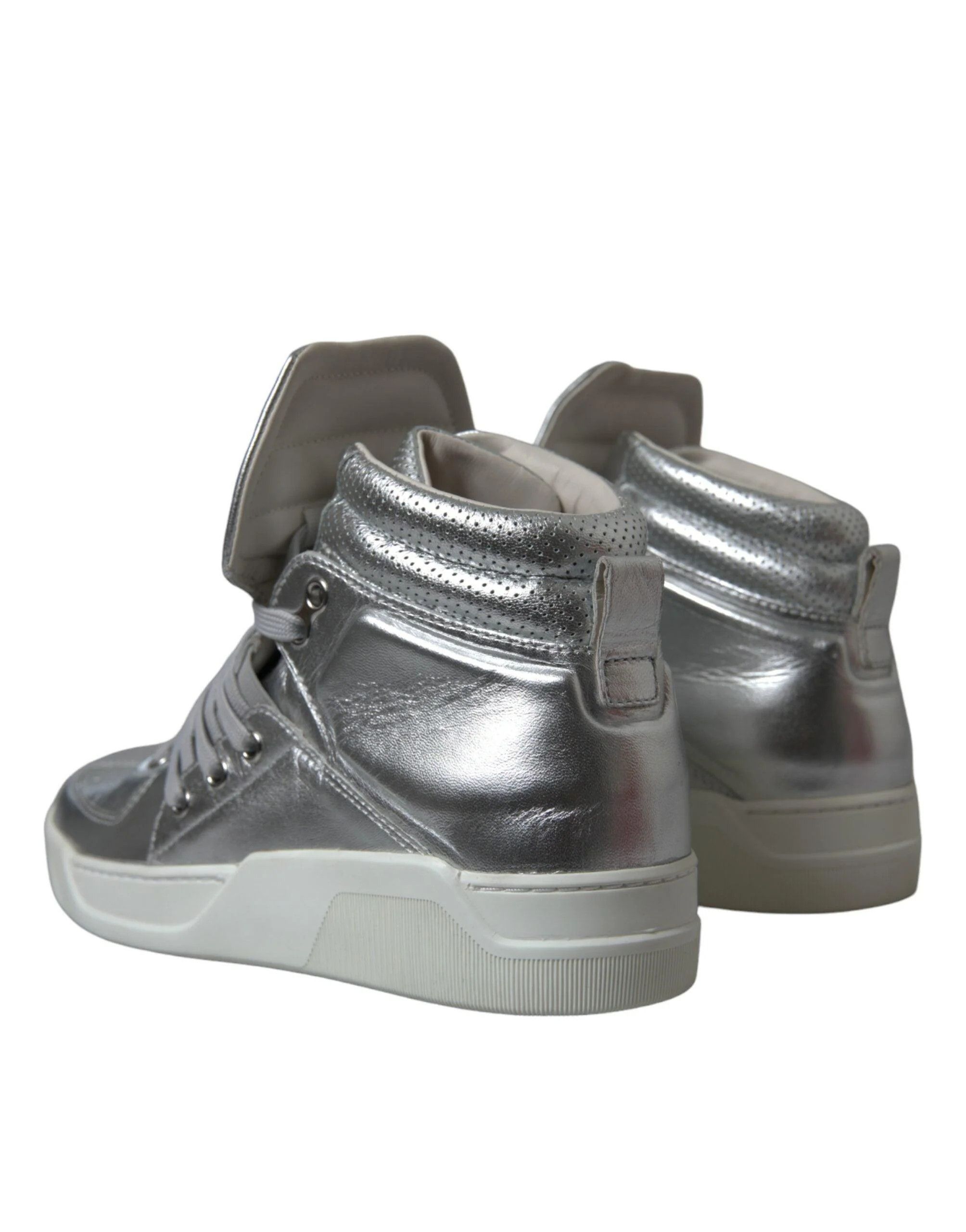 Dolce & Gabbana o1y0125 Logo Hi-Top Sneakers in Silver Size US 7 / EU 40 - 7 Thumbnail