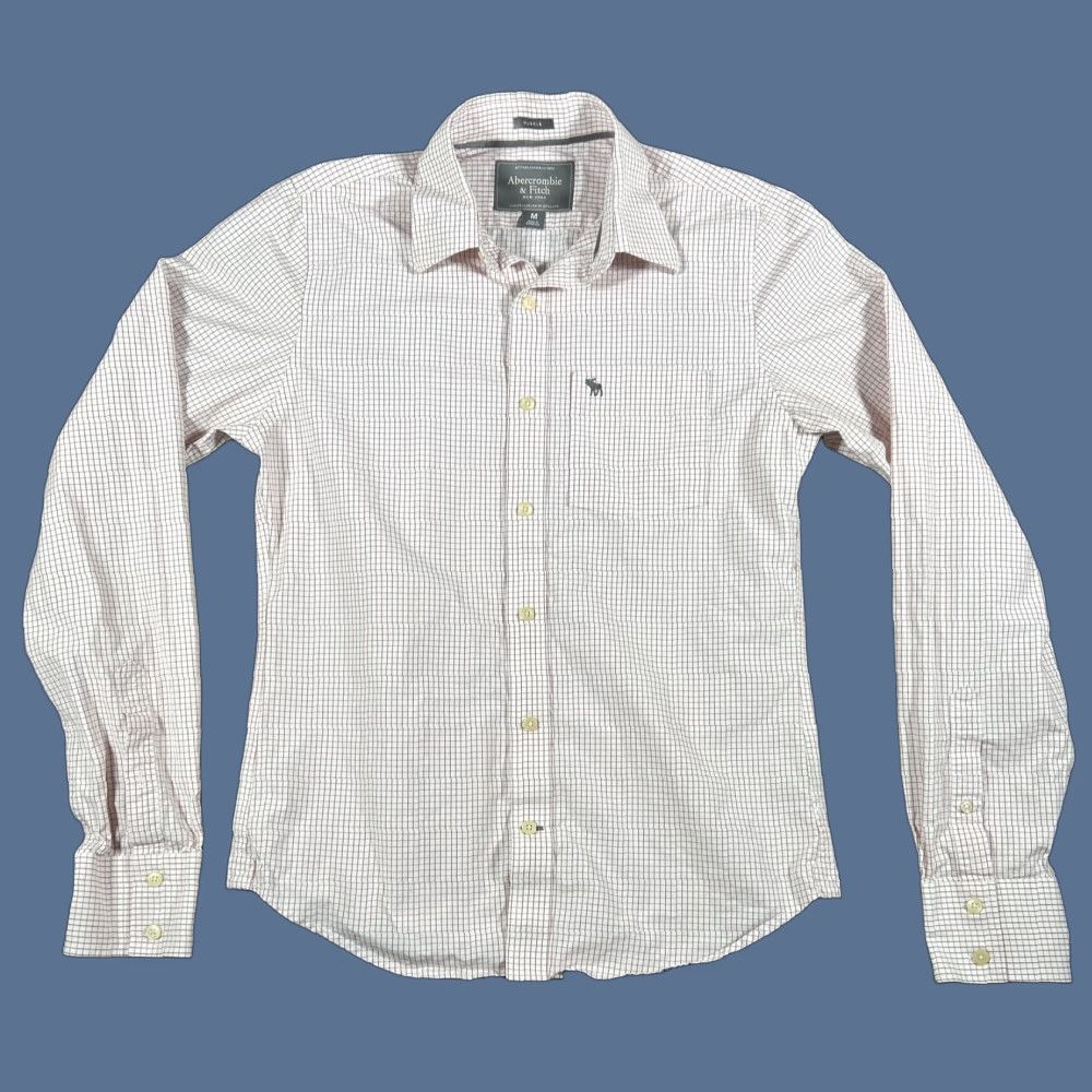 Abercrombie & Fitch Abercrombie & Fitch Muscle Fit Long Sleeve Shirt Red Micro Check Medium Size US M / EU 48-50 / 2 - 1 Thumbnail