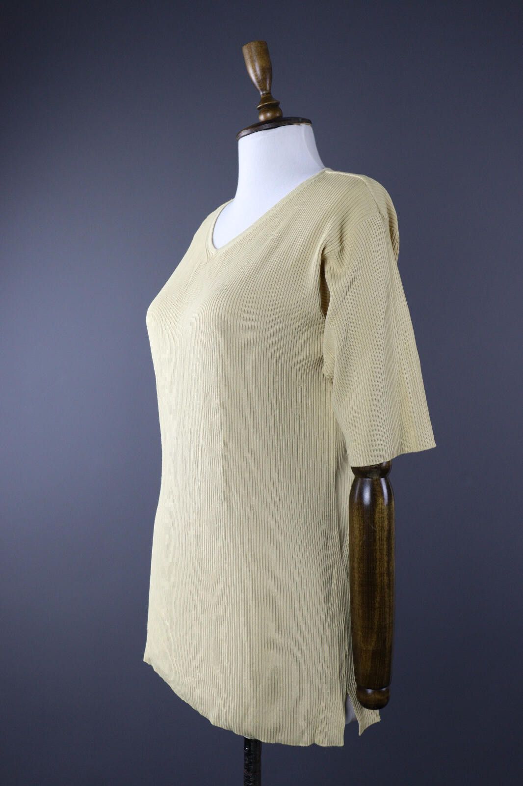 Designer Ladies Elisa Cavaletti Basic Ribbed Blouse Pullover Top Size M / US 6-8 / IT 42-44 - 4 Thumbnail