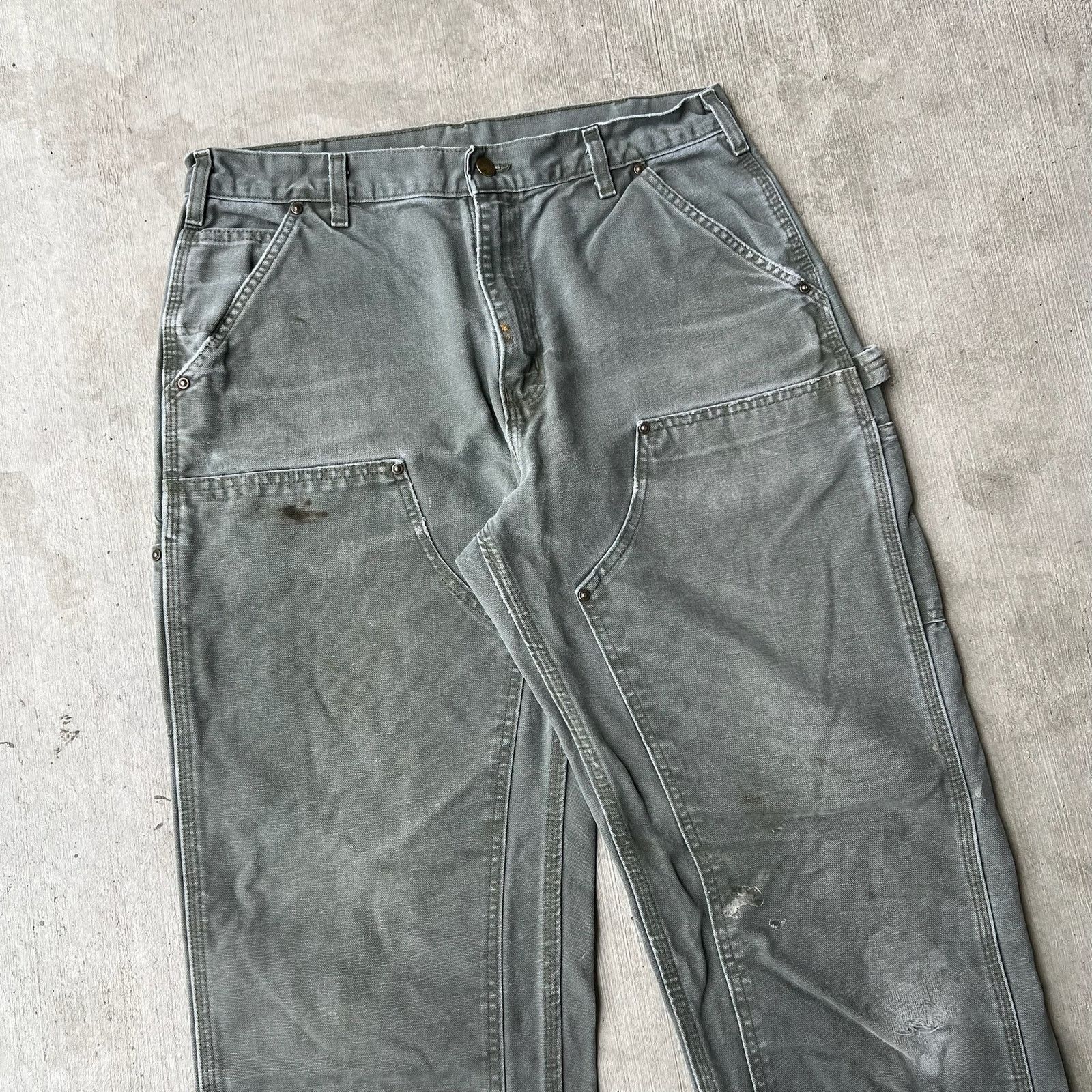 Carhartt × Vintage Carhartt green double knee work wear carpenter pants Size US 33 - 2 Thumbnail