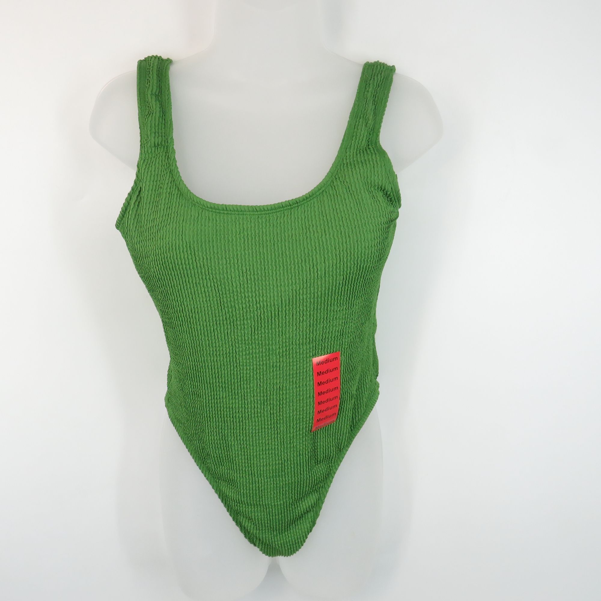 Other Women's Green Ribbed High-Cut Scoop Neck Swimsuit Bodysuit M Size ONE SIZE - 1 Thumbnail