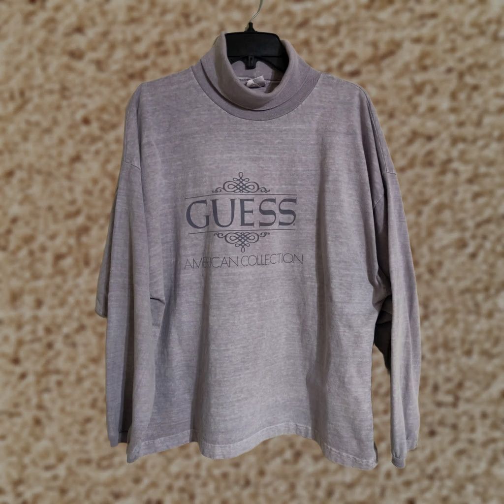 Guess VINTAGE GUESS Shirt Turtleneck Gray L/S One Size USA Size US L / EU 52-54 / 3 - 1 Thumbnail