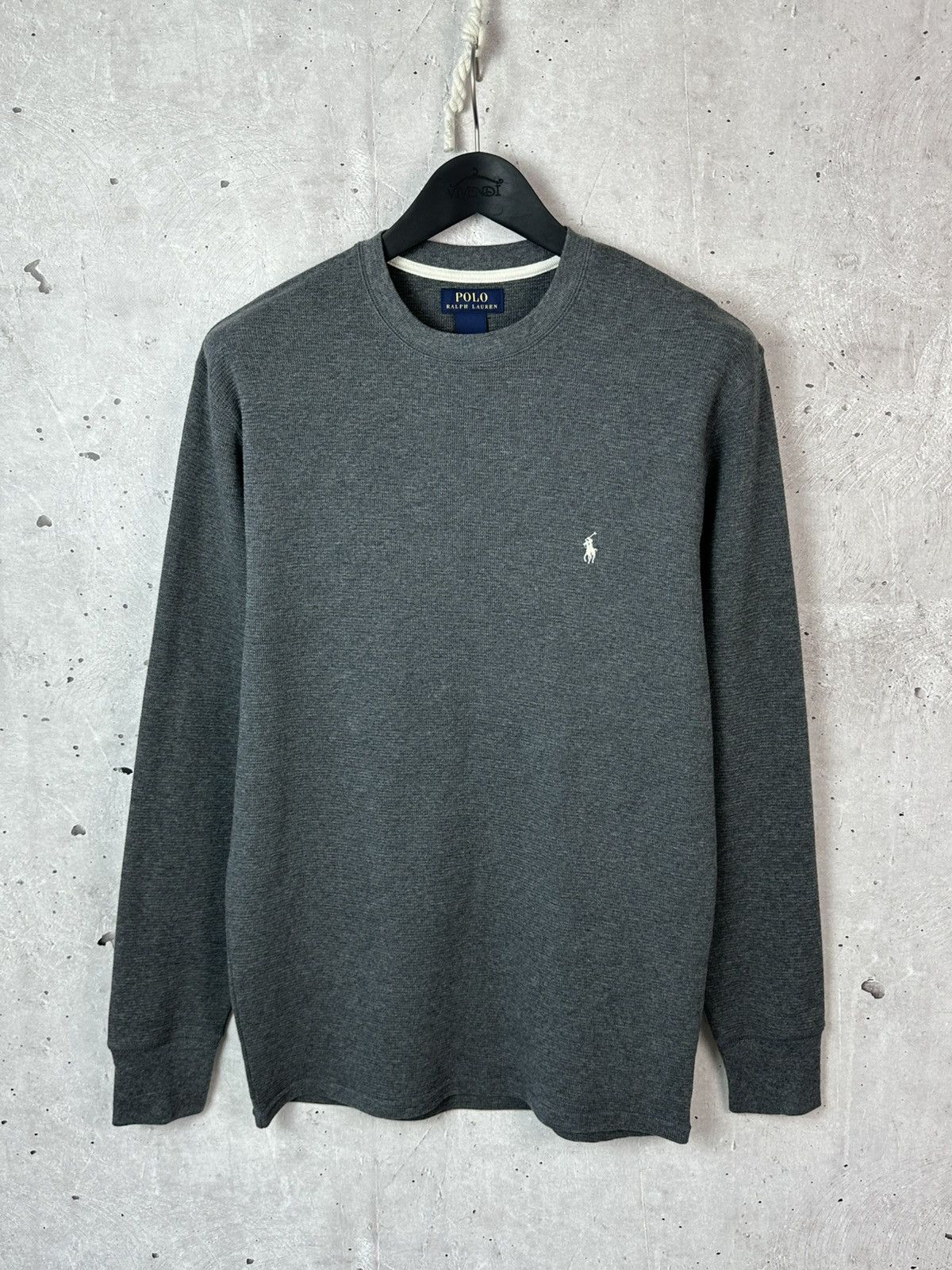 Polo Ralph Lauren Ralph Laurent Grey Waffle Cotton Men’s Crew Neck Jumper Size US L / EU 52-54 / 3 - 1 Thumbnail