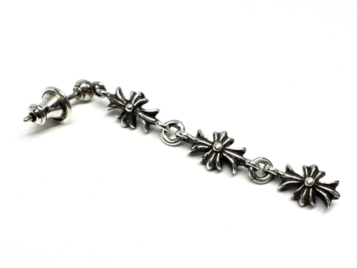 Chrome Hearts Chrome Hearts Silver Tiny E CH Plus 3 Drop Earring Size ONE SIZE - 3 Thumbnail