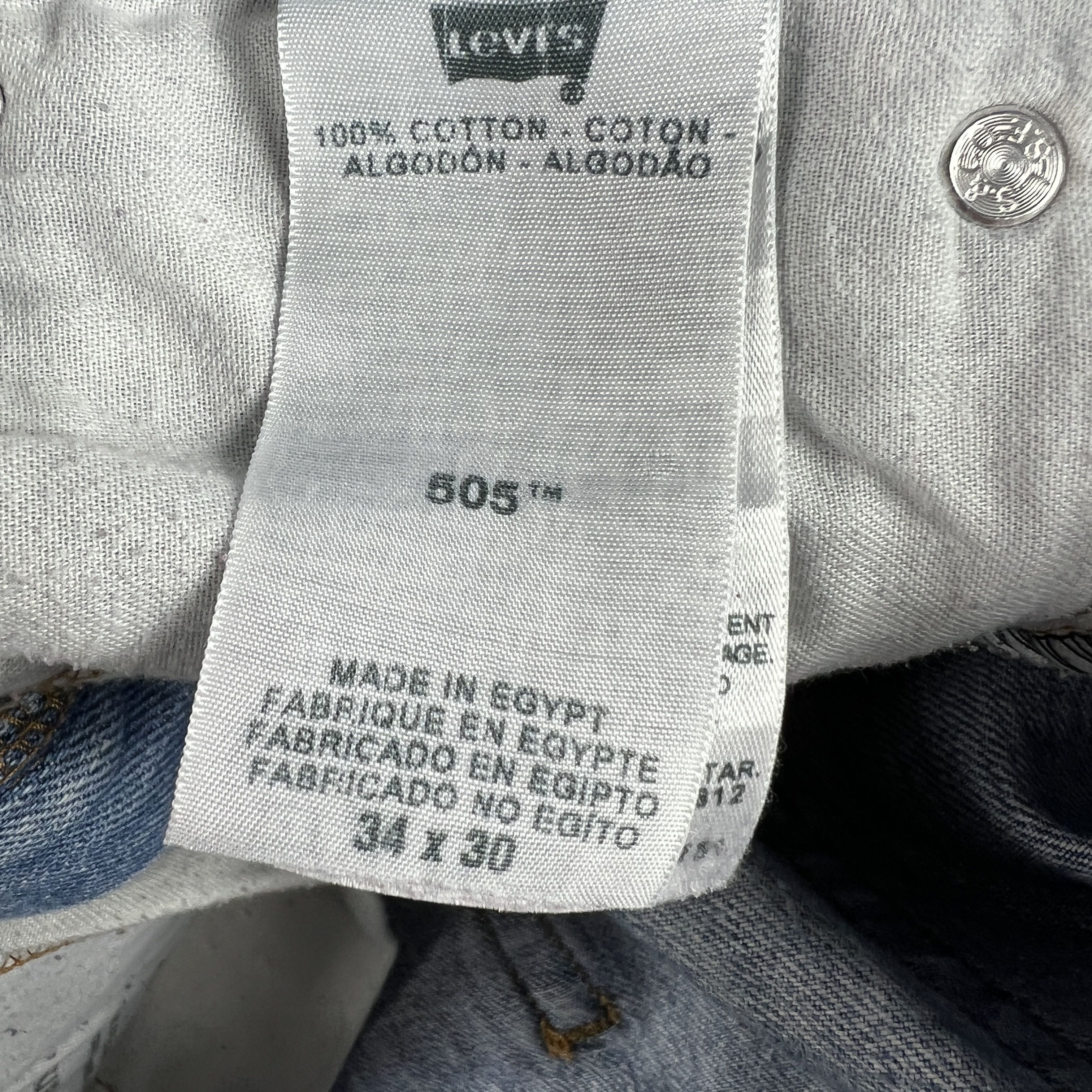 Levi's Levi's Jeans 505 Straight Blue Faded Whiskers Cotton Denim Size US 34 / EU 50 - 8 Thumbnail