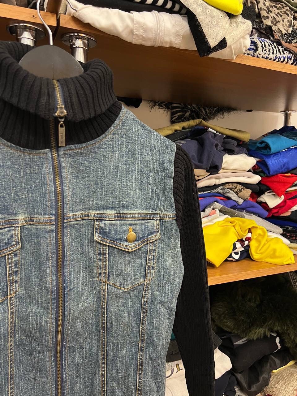 Diesel Avant Garde Full Zip-Up Y2K Wool Denim Sweater Size M / US 6-8 / IT 42-44 - 3 Thumbnail