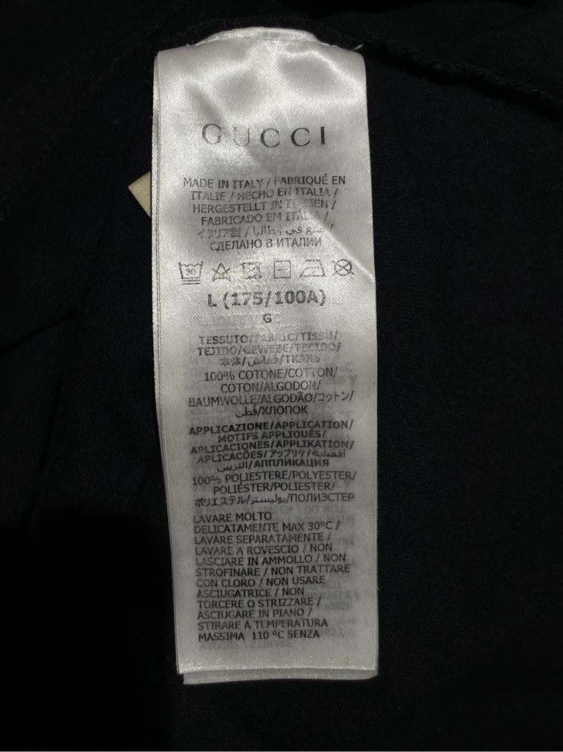 Gucci Gucci Round-neck logo embroidered black T-shirt 2502-Nextar Size US L / EU 52-54 / 3 - 4 Thumbnail