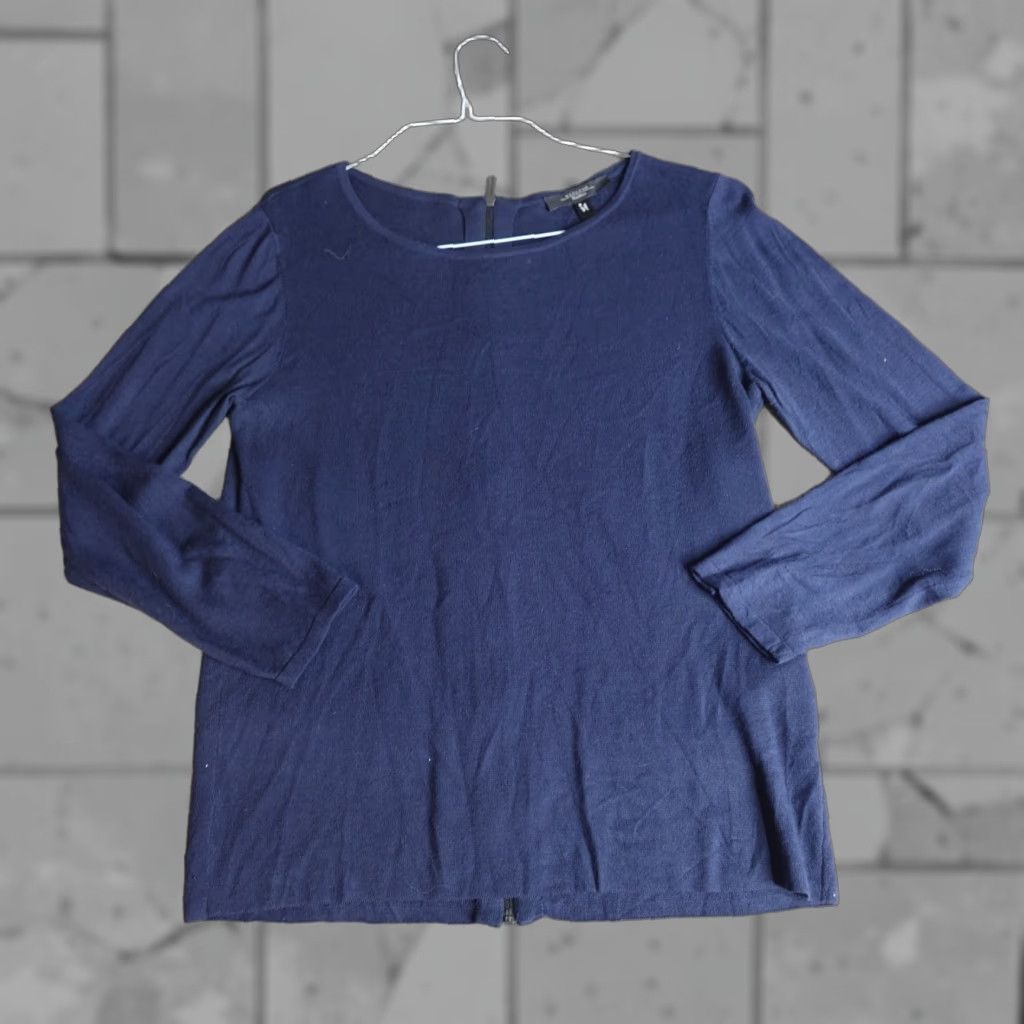 Max Mara MaxMara Womens Sweater Large Blue Zip Size L / US 10 / IT 46 - 1 Thumbnail