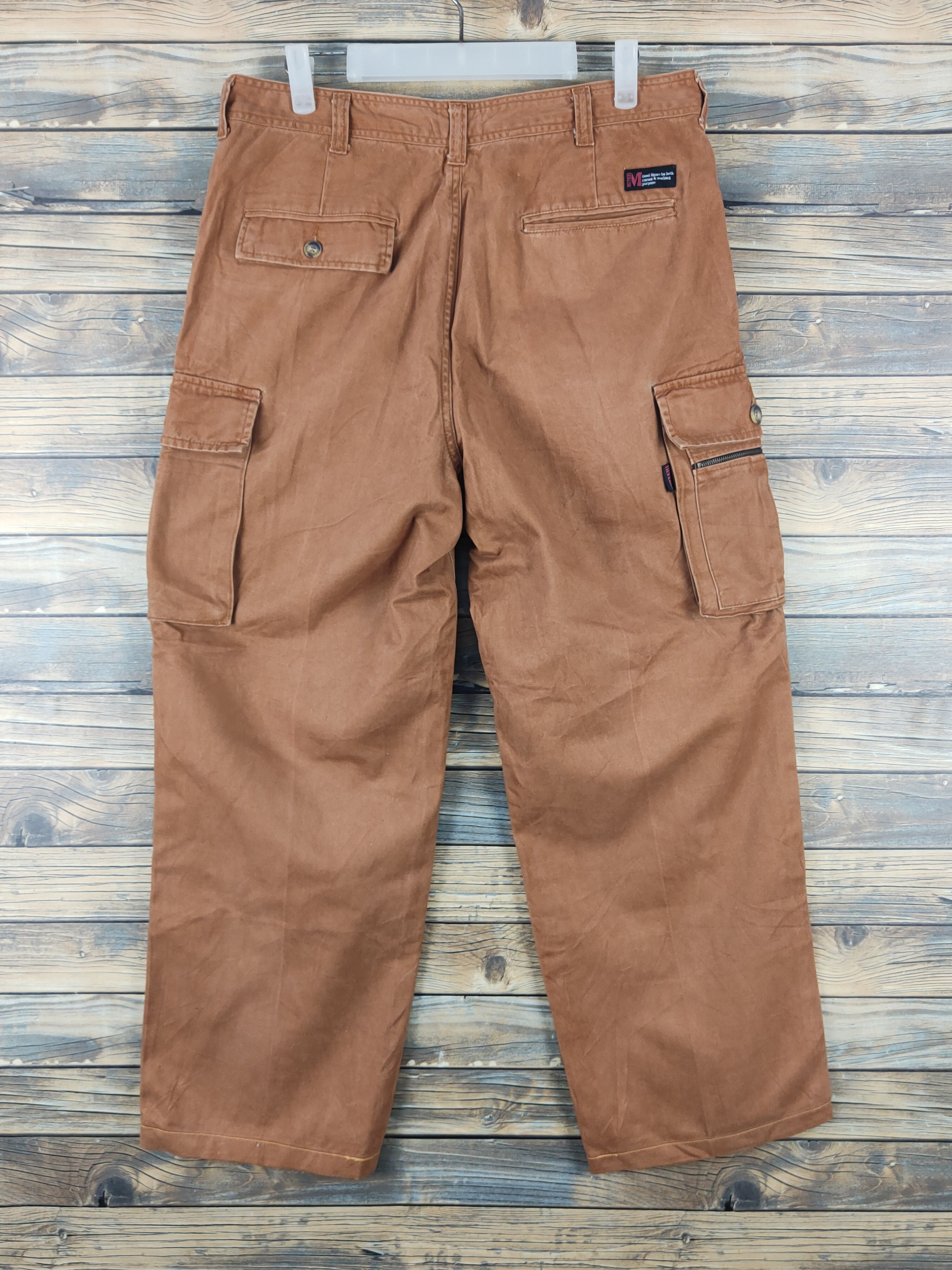 Japanese Brand Muteki Dark Orange Multipocket Tactical Cargo Pants #W1803 Size US 32 / EU 48 - 7 Thumbnail