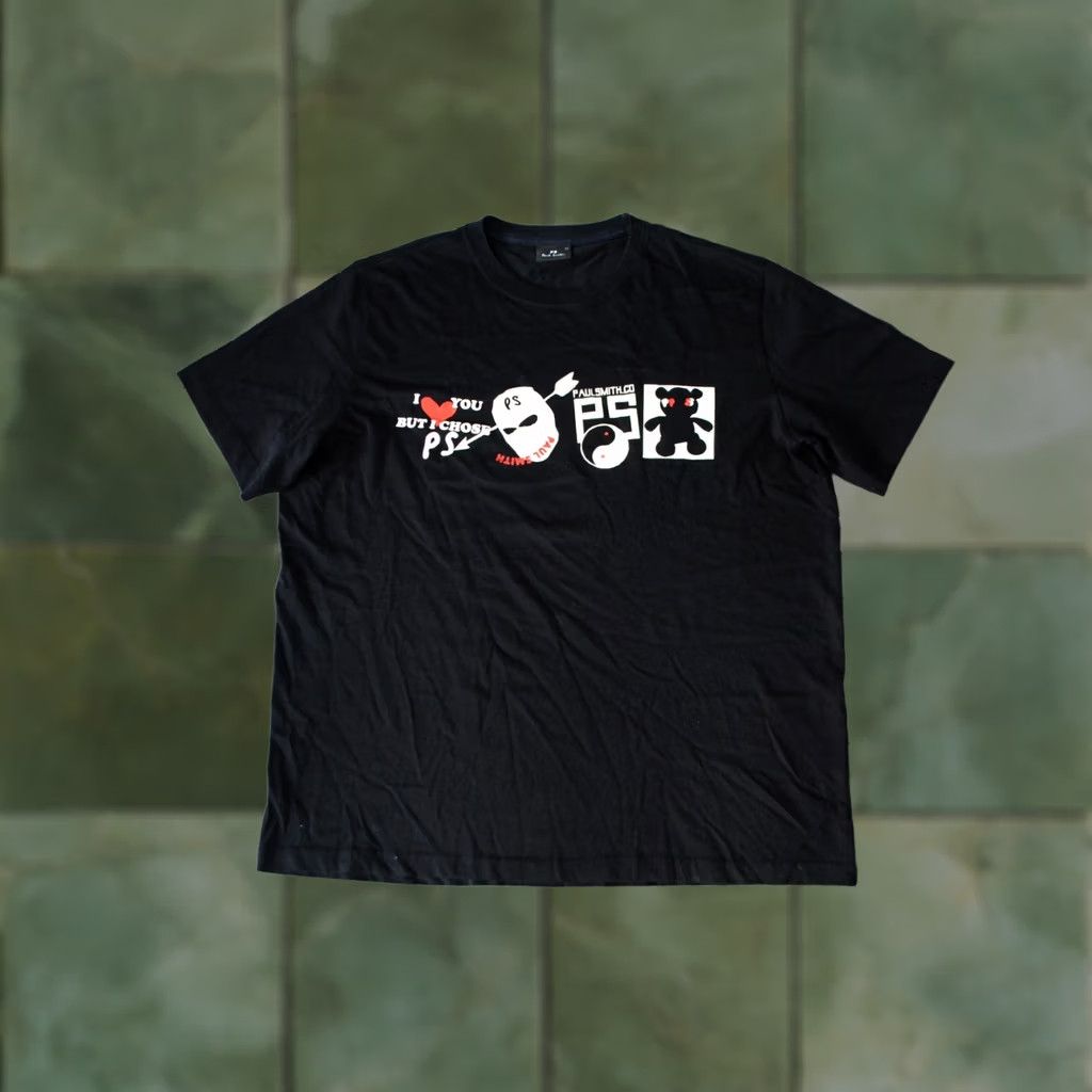 Paul Smith PAUL SMITH MEN'S BLACK GRAPHIC PRINT CREW T-SHIRT XL 100% COTTON Size US XL / EU 56 / 4 - 1 Thumbnail