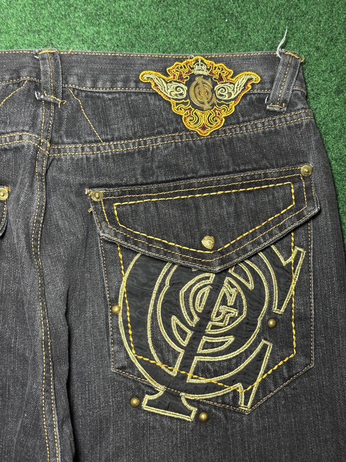 Coogi Y2K Coogi Baggy Hip Hop Embroidered Gold Black Denim Jeans Size US 40 / EU 56 - 3 Thumbnail