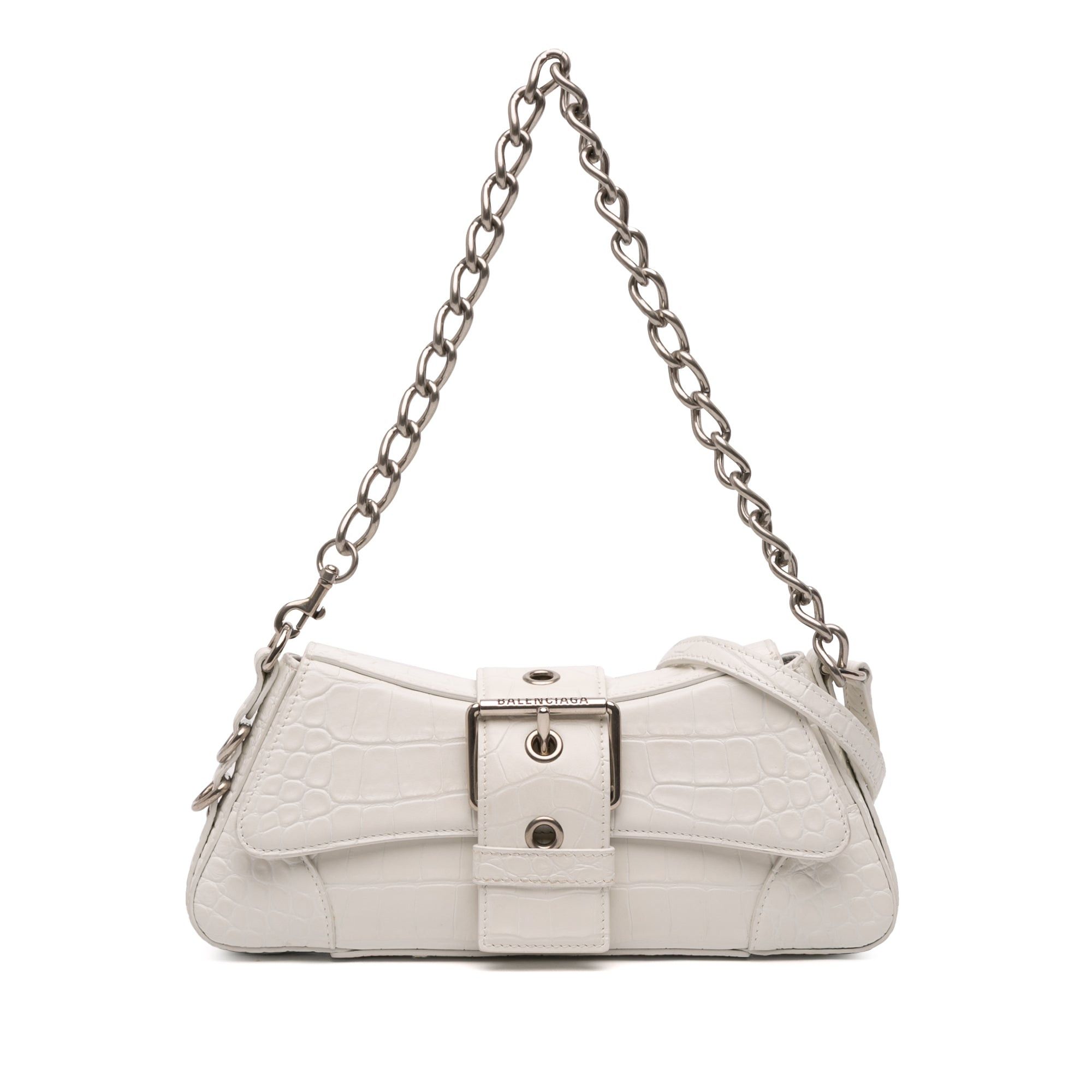 Balenciaga Small Croc Embossed Leather Lindsay Satchel Size ONE SIZE - 1 Thumbnail