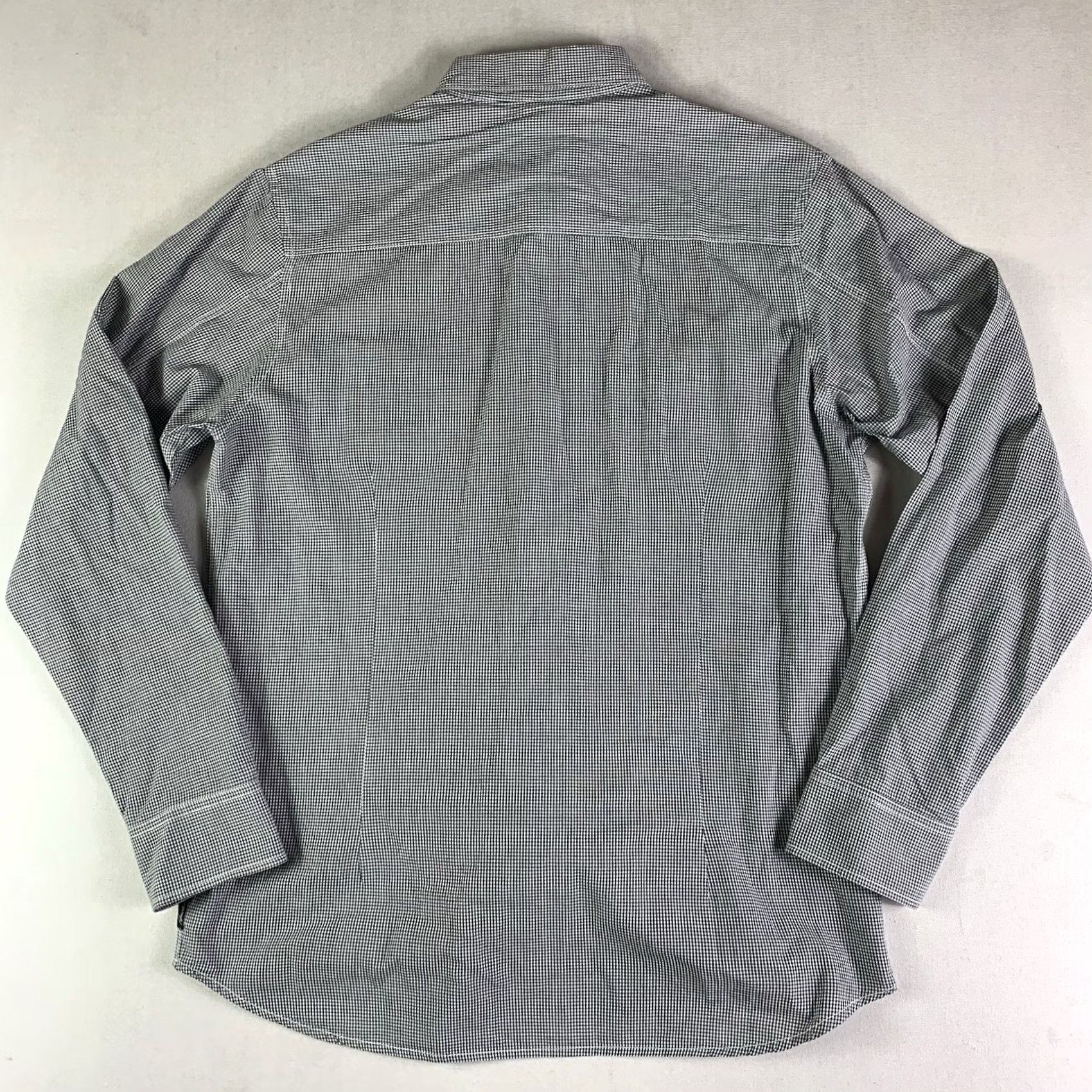 Vintage Howie Shirt Mens Medium Check Gray Button-Up Dress Long Sleeve Mens Size 40R - 5 Thumbnail