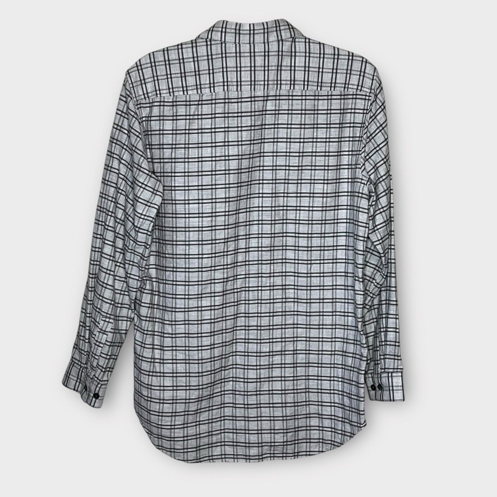 Theory THEORY Tait Button Sport Shirt Gray Grid Check Slim Fit Size US S / EU 44-46 / 1 - 3 Thumbnail
