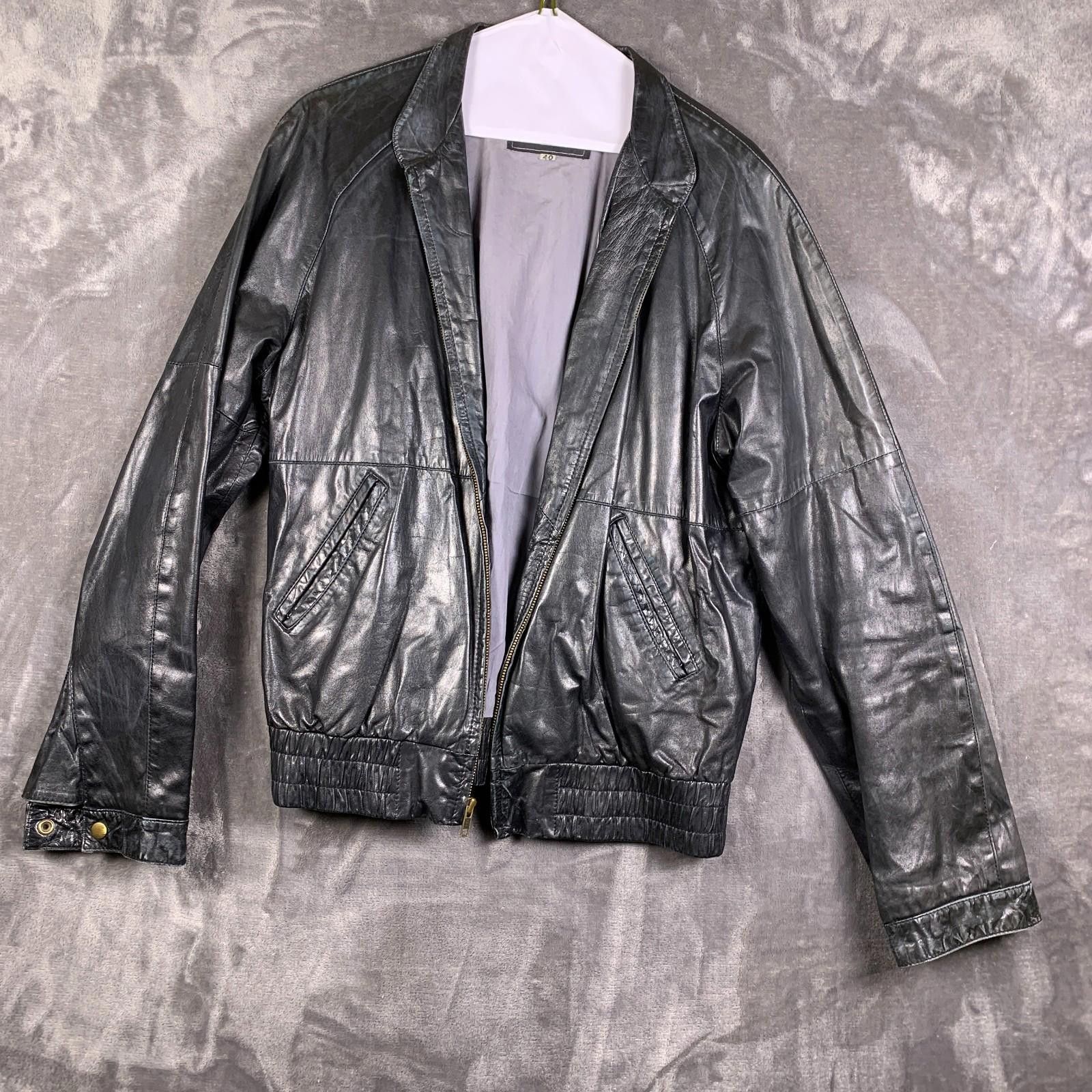 Saks Fifth Avenue Vintage Mens Saks Fifth Ave Black Leather Jacket Sz. 40 (303 Size US M / EU 48-50 / 2 - 1 Thumbnail