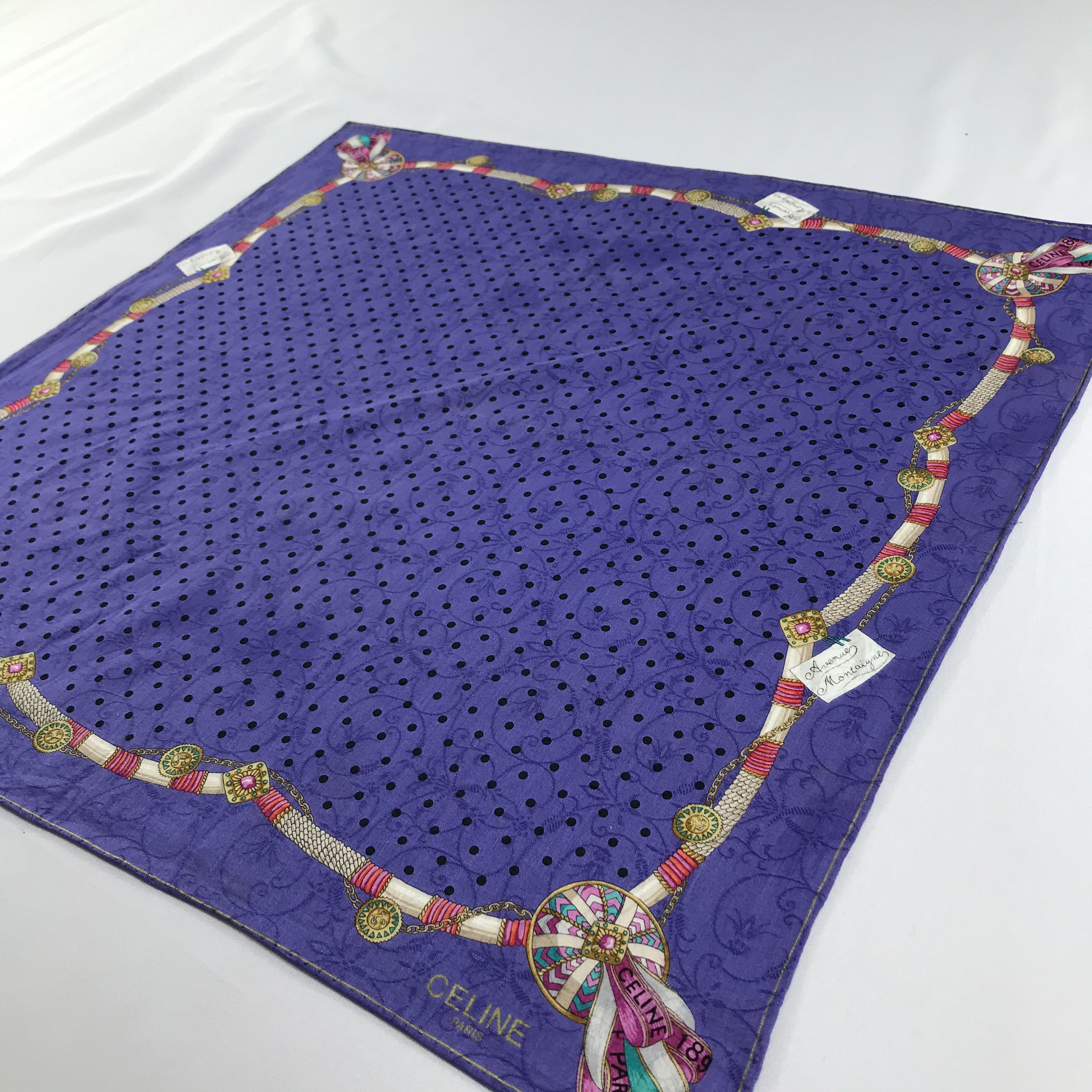 Celine Celine Gold Chains Handkerchief Neckerchief Bandana H814 Size ONE SIZE - 4 Thumbnail