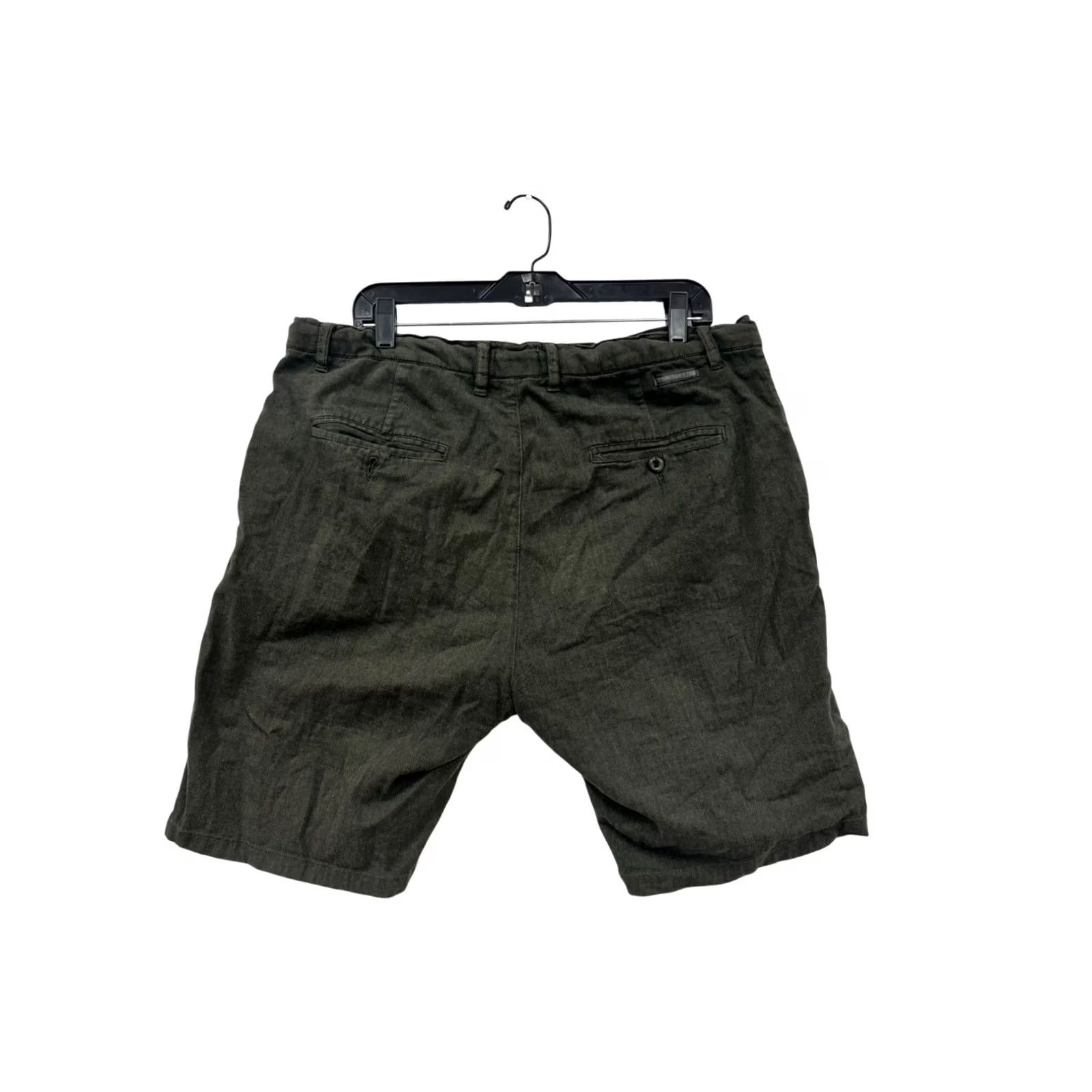 Olive VINTAGE Mens Civil Society Olive Green Drawstring Shorts 36 Chino Casual Size US 36 / EU 52 - 2 Thumbnail
