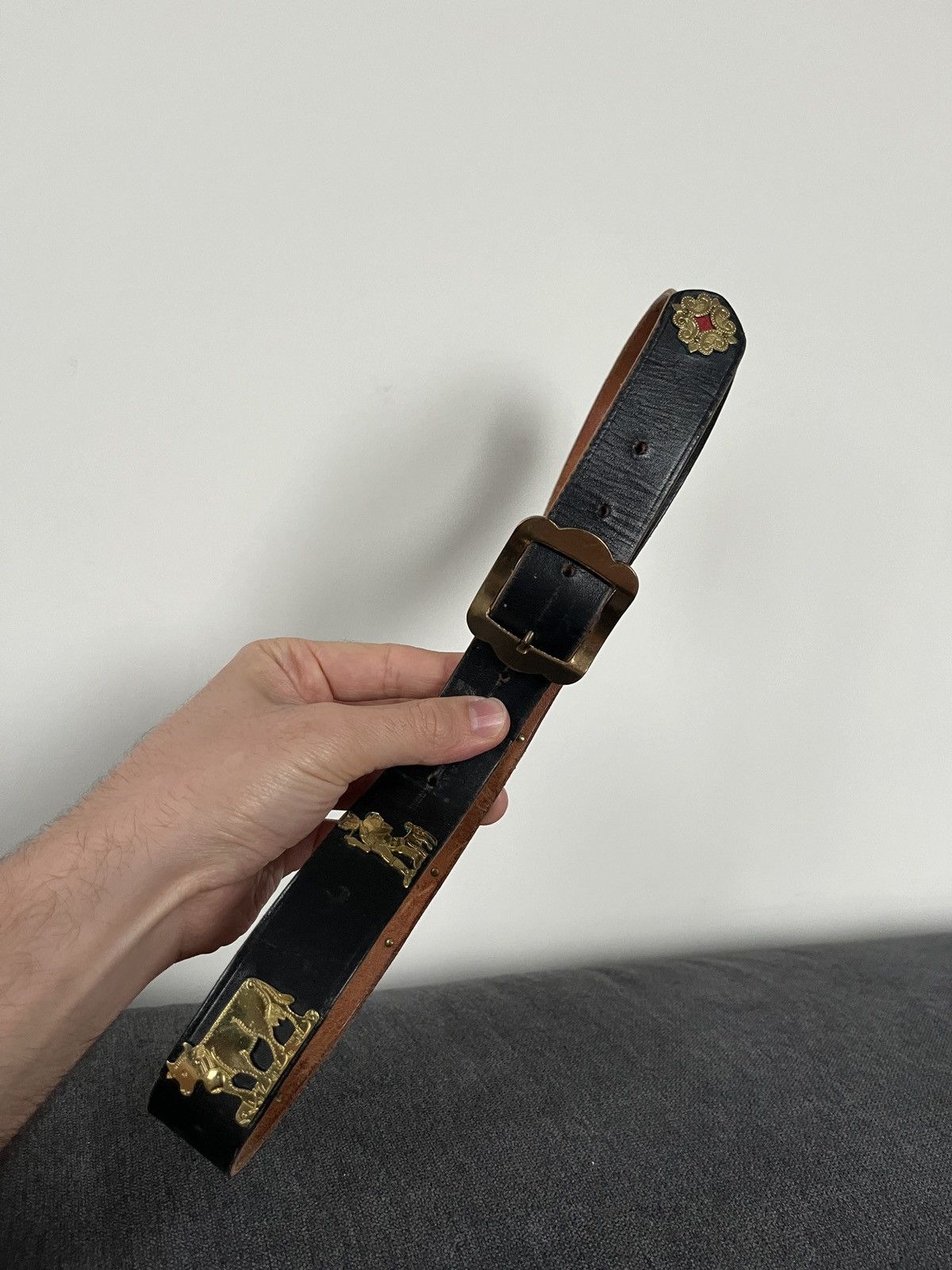 Vintage Vintage Etro Style Leather Cows Ethnic Belt SwissMade Size ONE SIZE - 11 Thumbnail