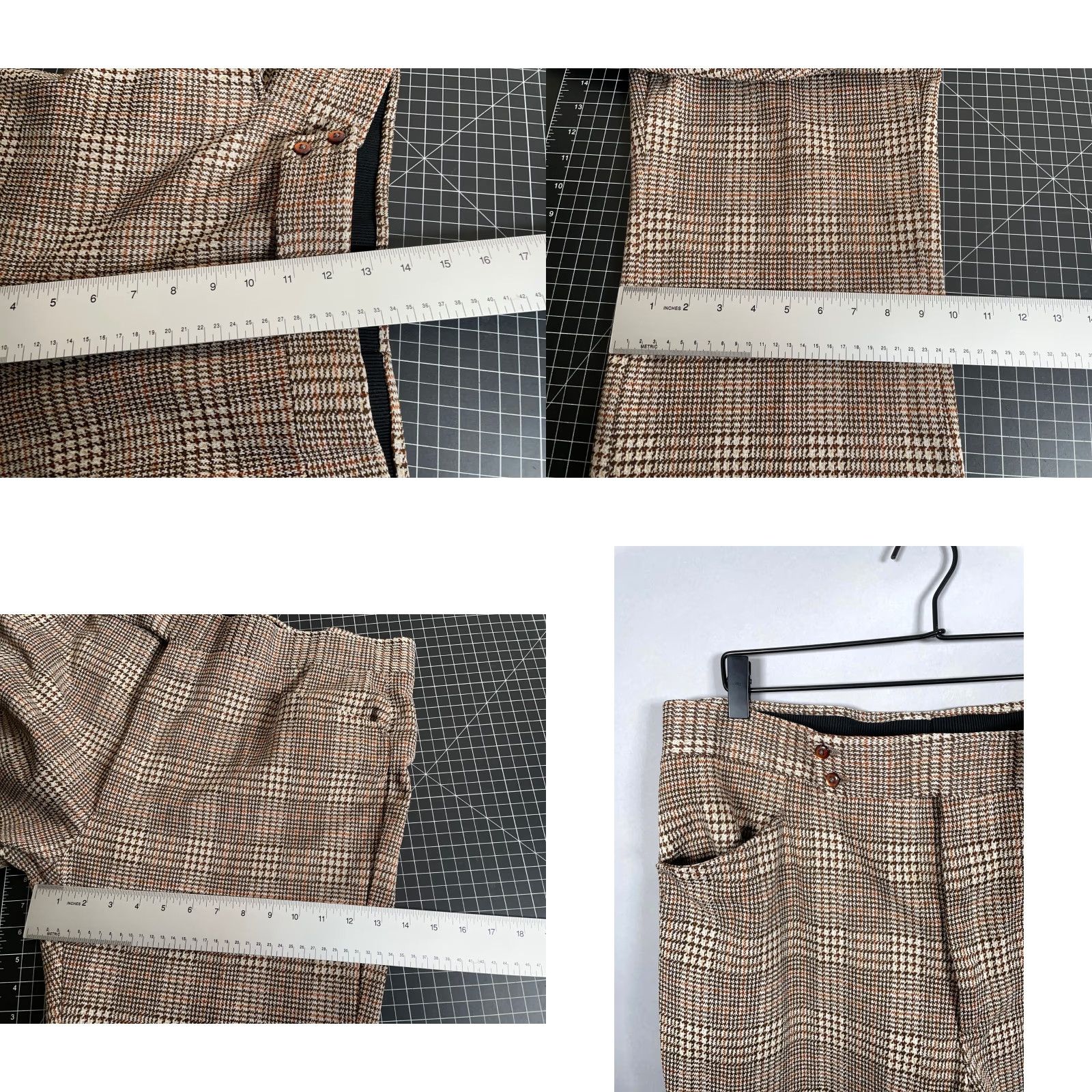Haggar VTG Haggar Wool Bootcut Trousers Men's 38 x 31 Brown Houndstooth Check Pants Dress Pants Regular Fall Winter Vintage Men’s Boots? Size US 38 / EU 54 - 8 Thumbnail