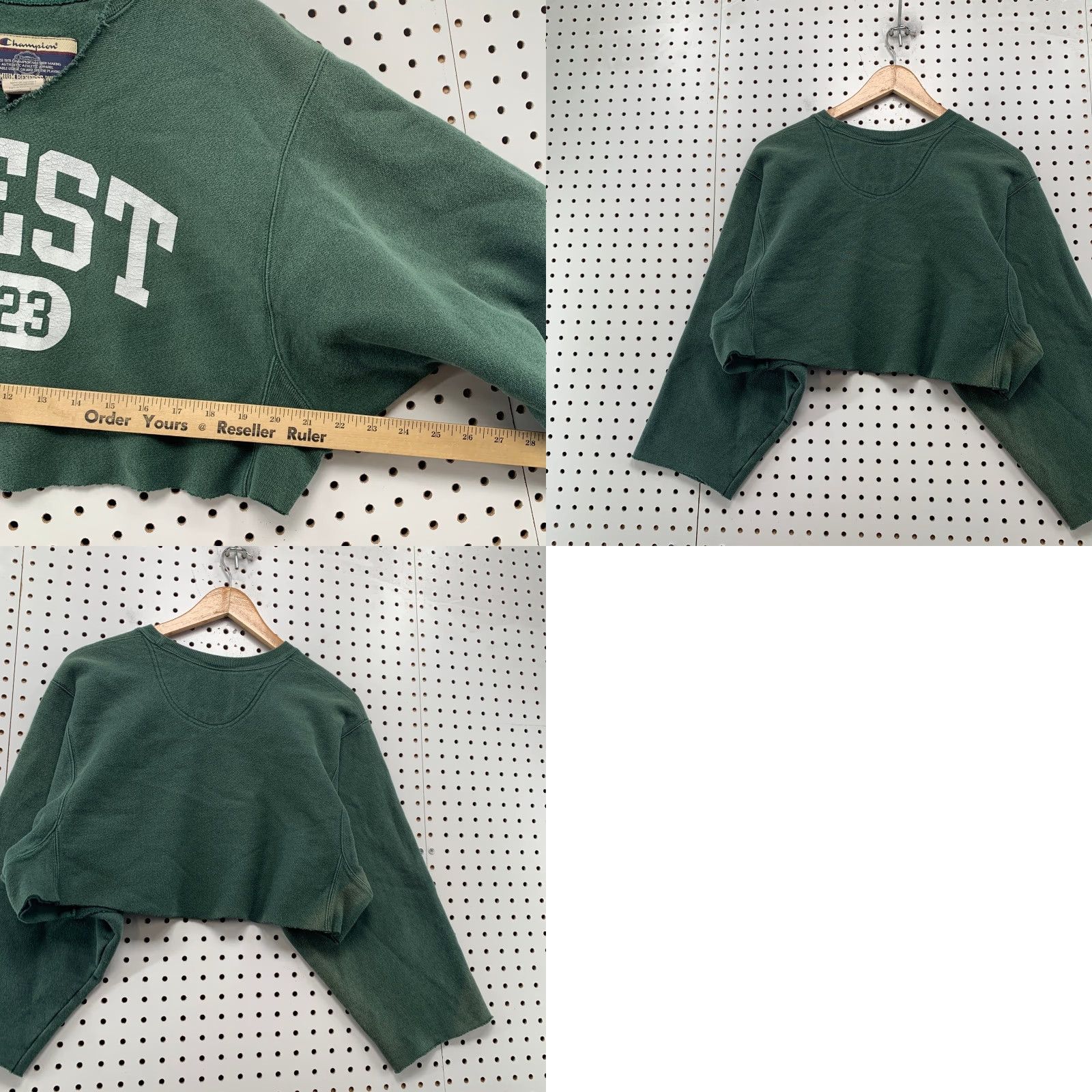 Champion VINTAGE Champion Reverse Weave Sweatshirt Small Green West 1923 Cropped Chopped Mens Sweatshirt Green 1920s Size US S / EU 44-46 / 1 - 9 Thumbnail