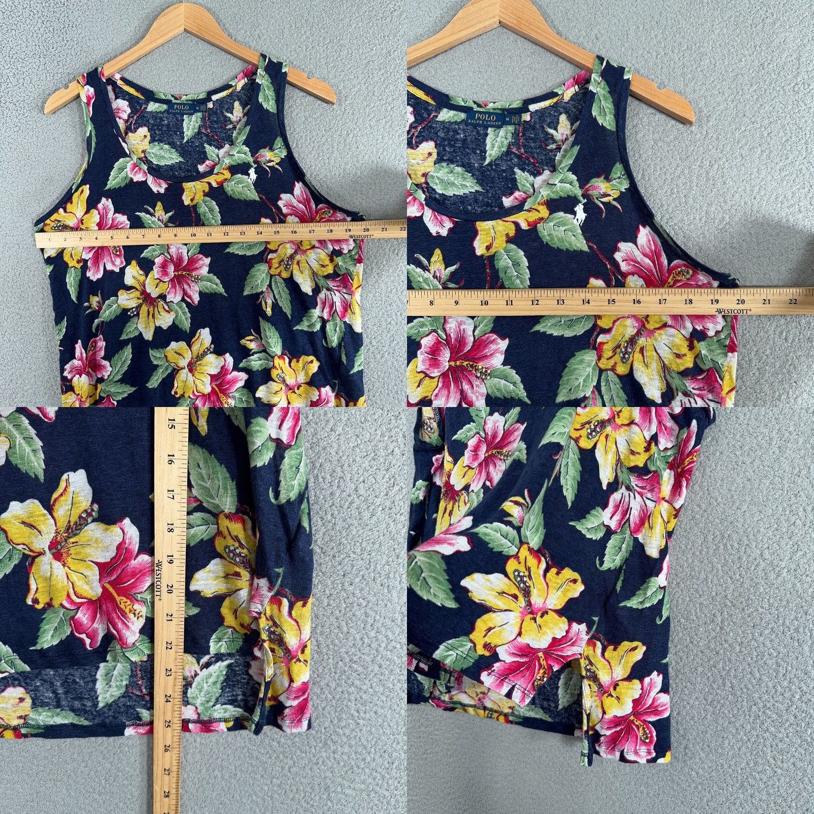 Polo Ralph Lauren Polo Ralph Lauren Linen Hawaiian Shirt Tank Top Womens Medium Floral Tropical Size M / US 6-8 / IT 42-44 - 8 Thumbnail