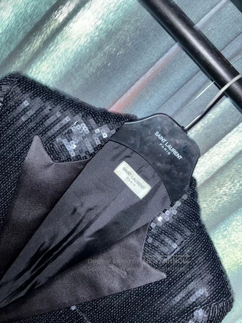 Saint Laurent Paris Saint Laurent Paris Black Scale Smoking Suit Size XS / US 0-2 / IT 36-38 - 3 Thumbnail