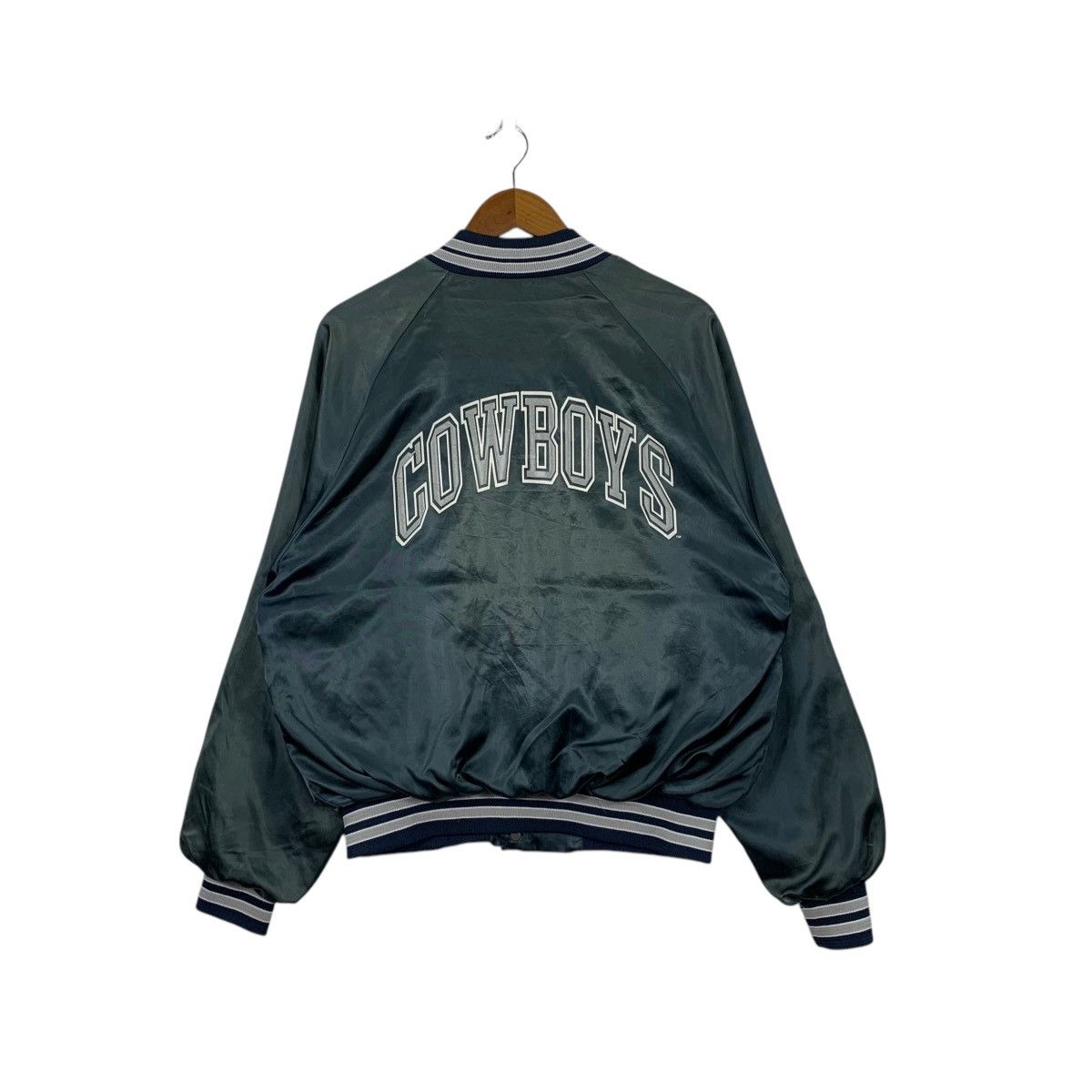 NFL Vintage DALLAS COWBOYS Chalk Line Made In Usa Varsity Jacket Size US L / EU 52-54 / 3 - 2 Thumbnail