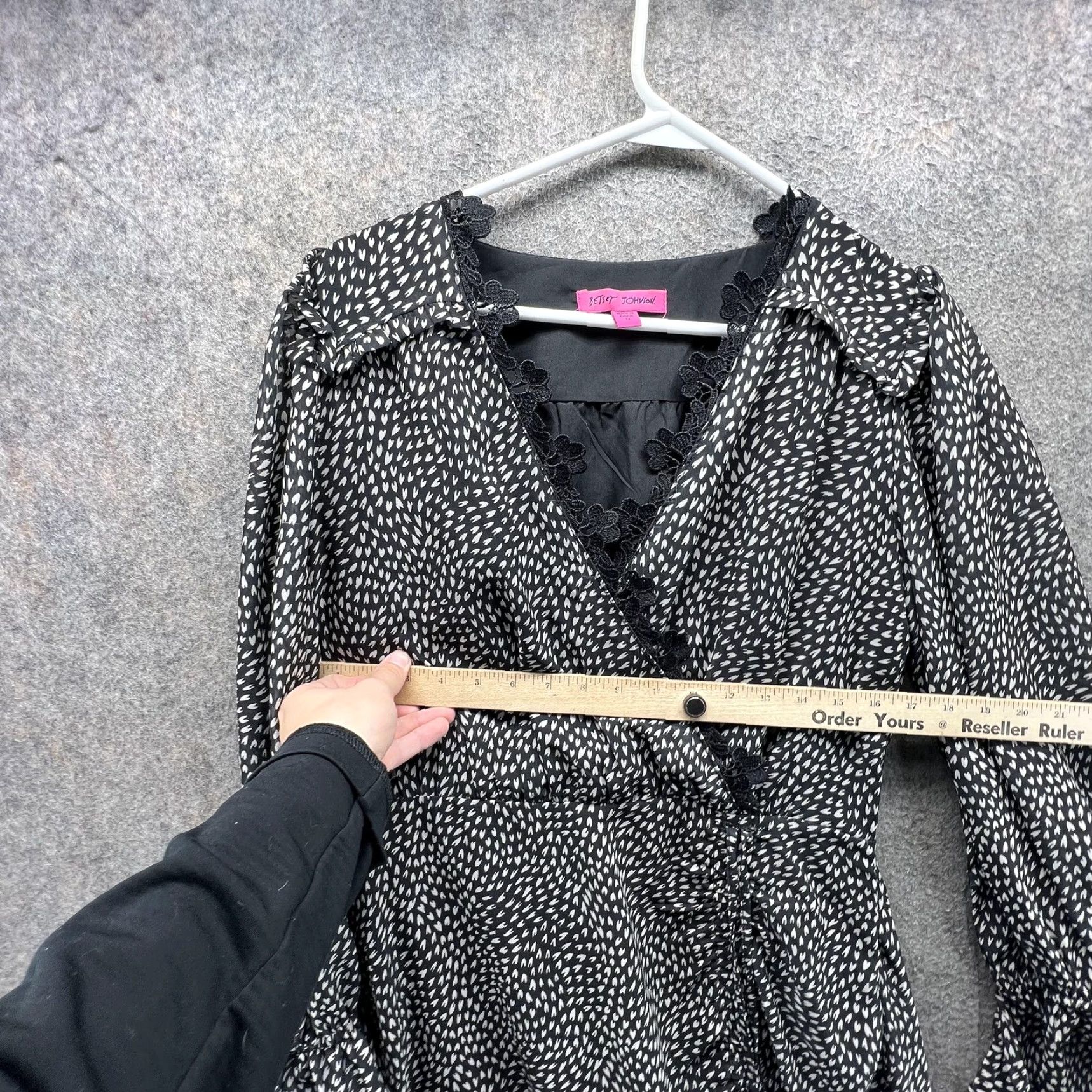 Betsey Johnson Betsey Johnson Dress Womens 12 Black Geometric Ruffle Wrap Long Sleeve Mini Party/Cocktail Casual Size XL / US 12-14 / IT 48-50 - 5 Thumbnail