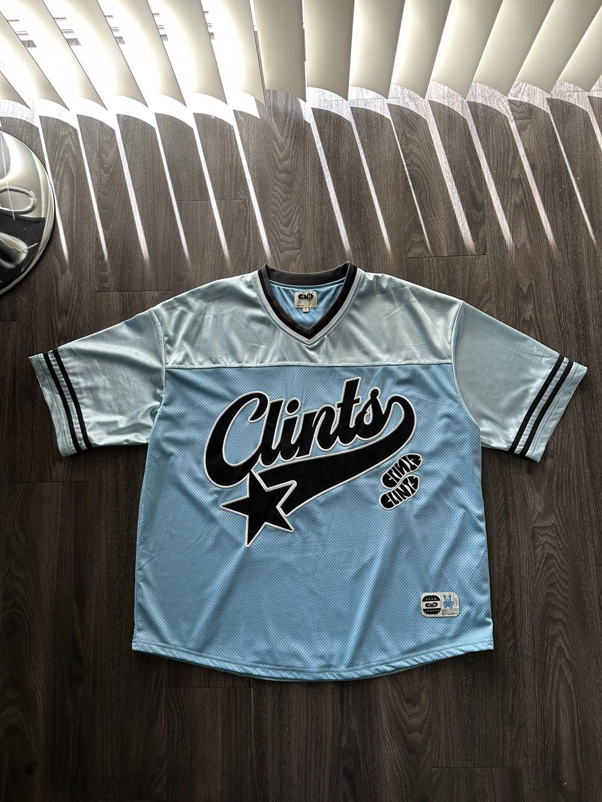 Clints Co Clints Star Logo Football Jersey Blue Large L Grailed