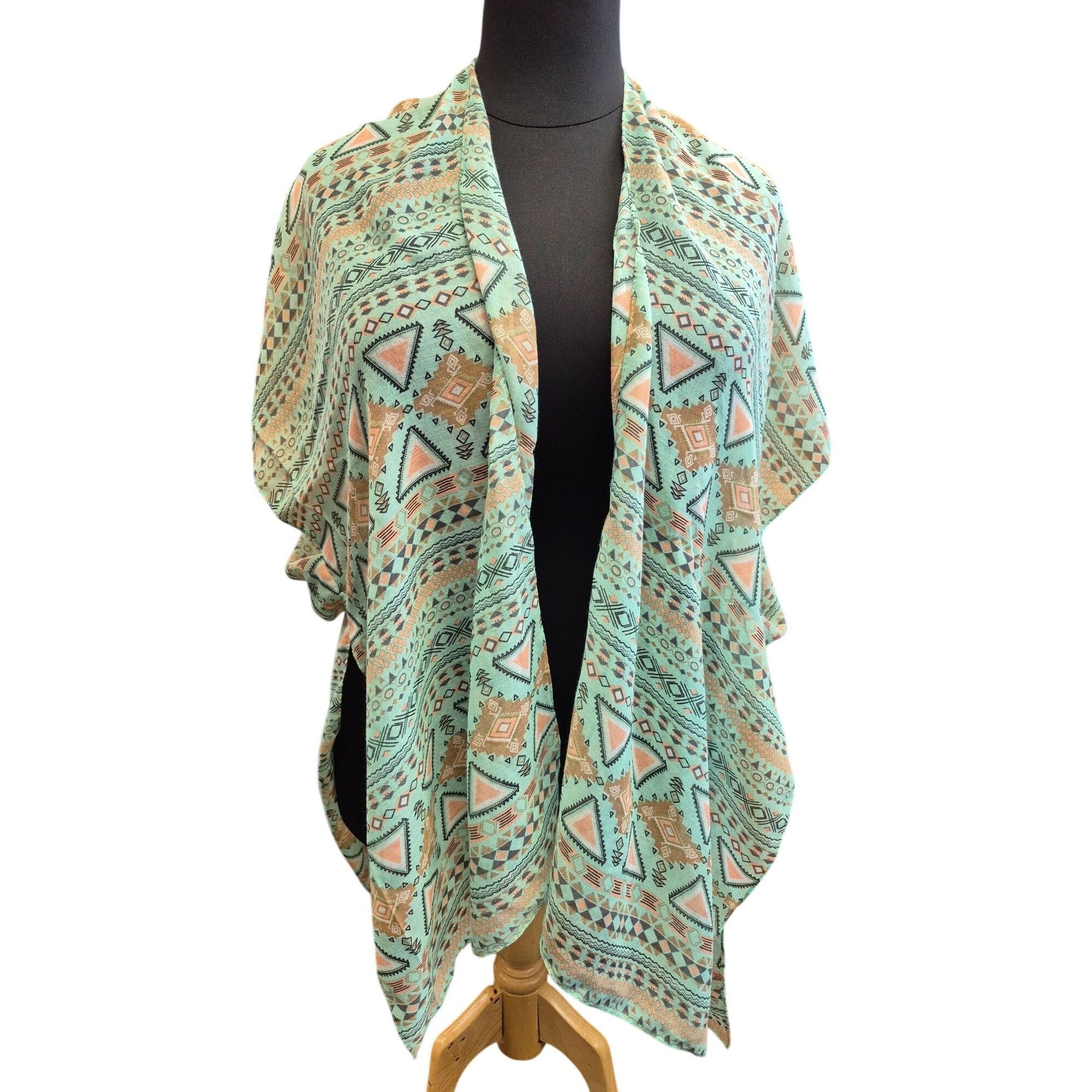 Other Bohemian Tribal Print Kimono Wrap Scarf Shawl Size ONE SIZE - 6 Thumbnail