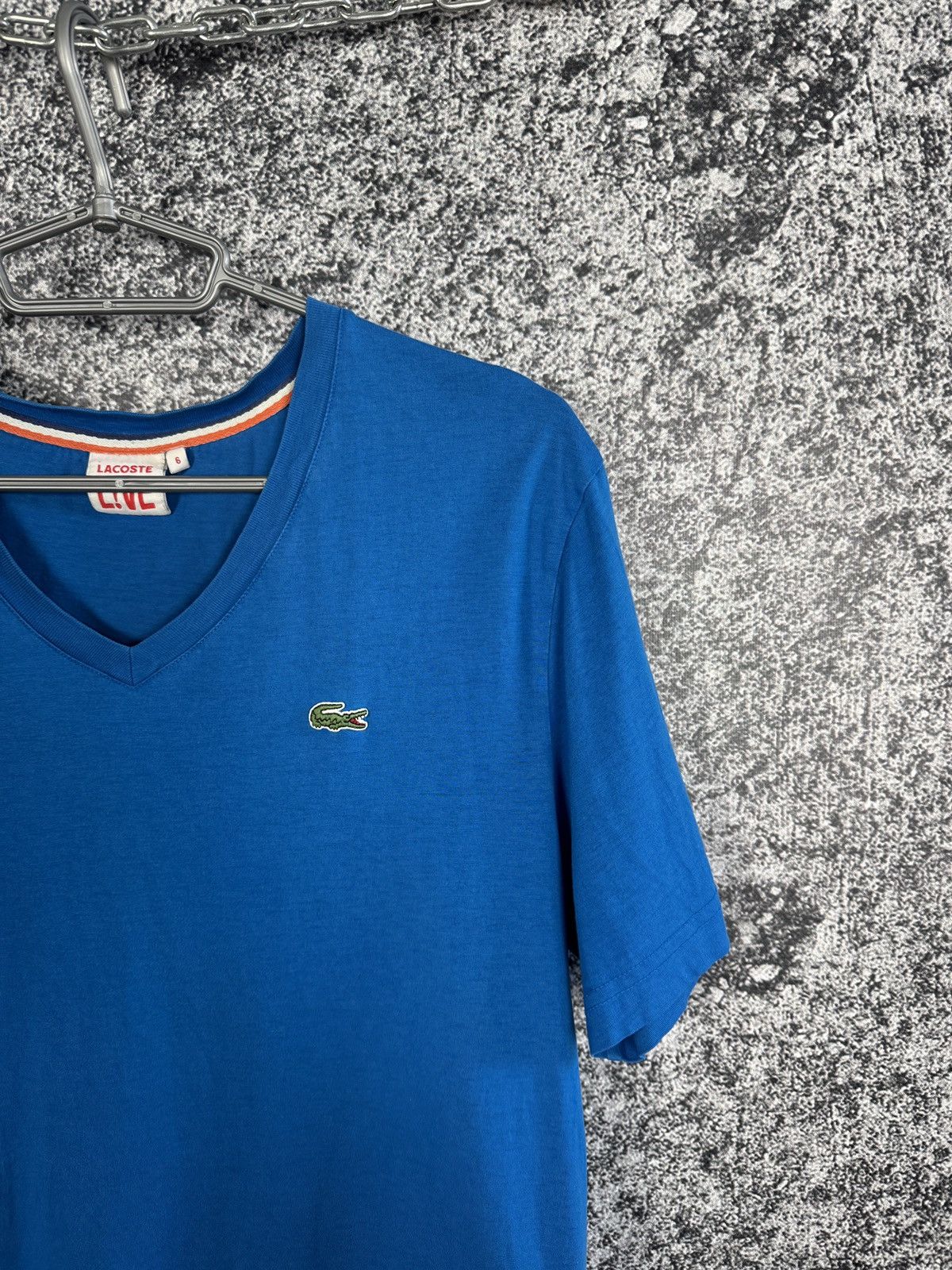 Lacoste Men’s Lacoste Live V-Neck Short Sleeve T-Shirt Blue Size 6 Size US XL / EU 56 / 4 - 2 Thumbnail