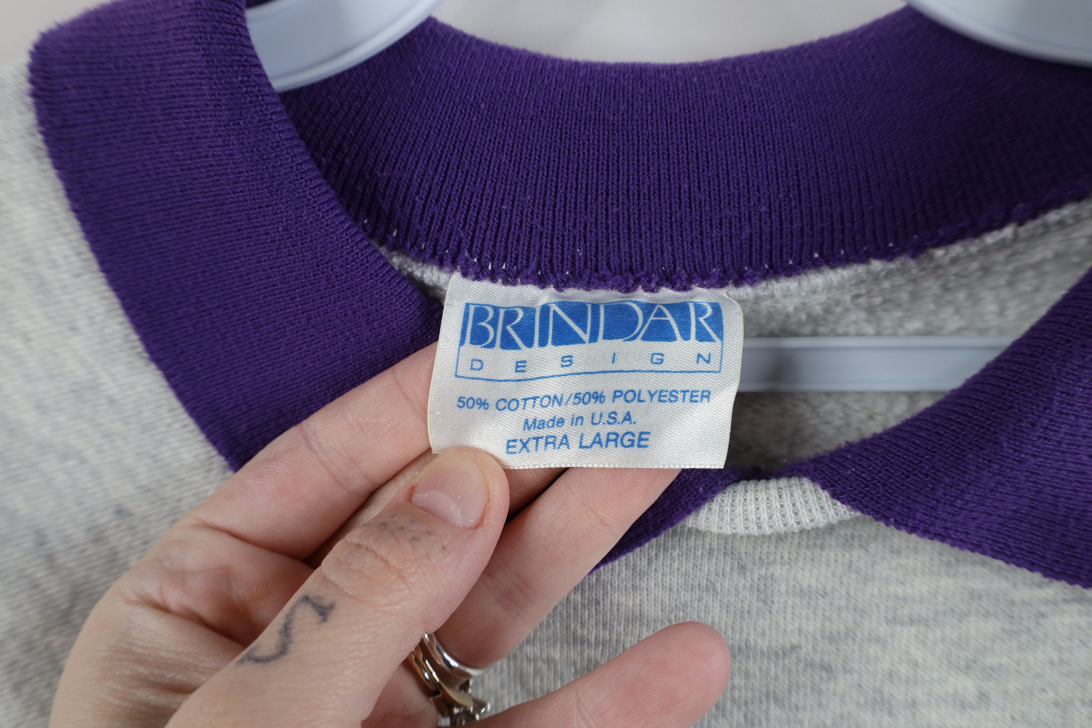 Vintage Vintage 90s Country Virginia Collared Sweatshirt Gray USA Size XL / US 12-14 / IT 48-50 - 9 Thumbnail