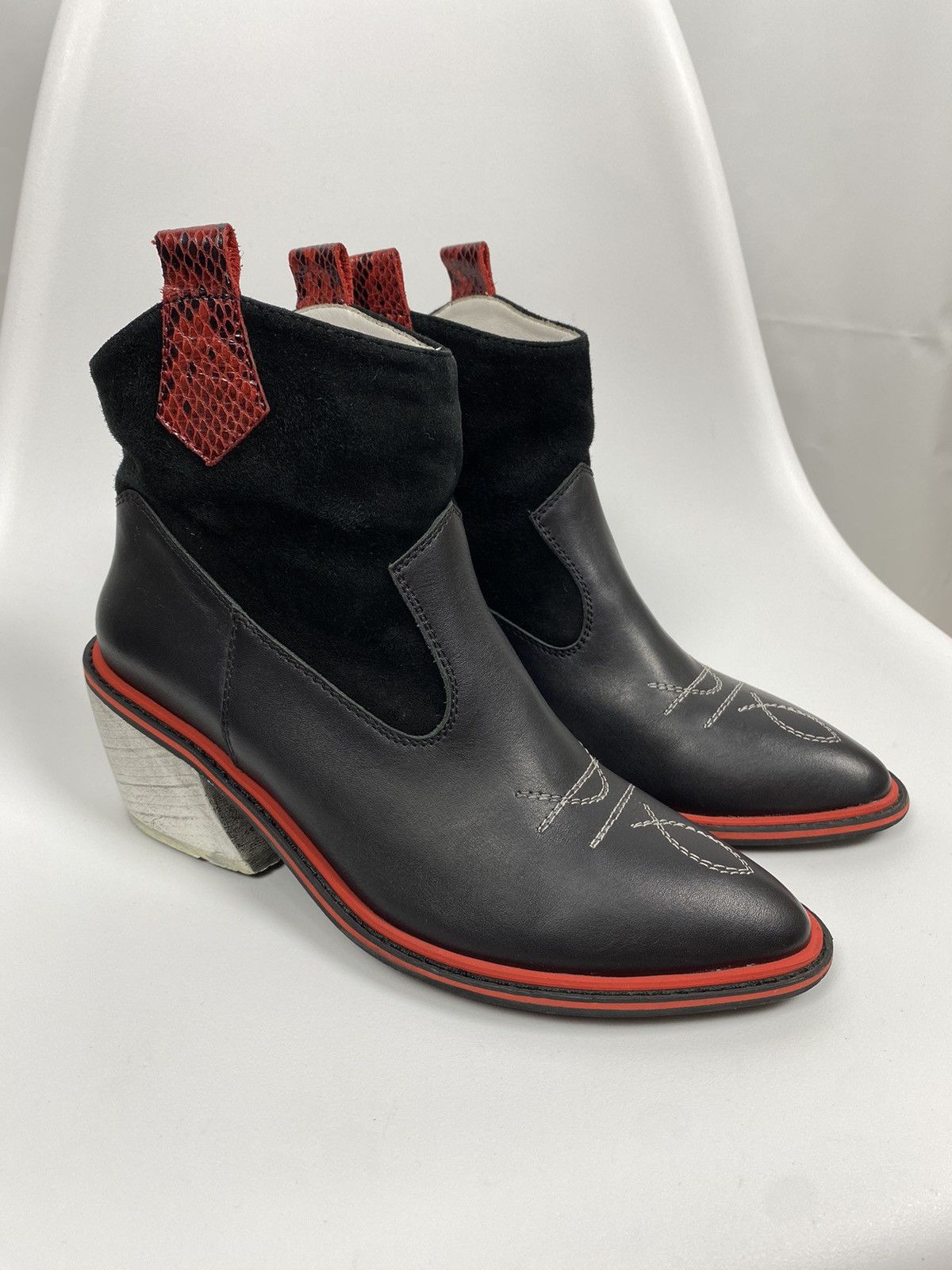 Designer Stefania Georgia Genuine Leather Boots size 38 Size US 8 / IT 38 - 1 Thumbnail