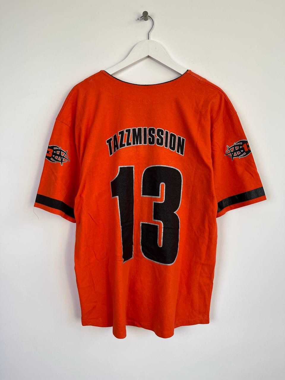 WWE Vintage WWE Wrestling Tazzmission Thugz Orange Jersey Size US L / EU 52-54 / 3 - 4 Thumbnail