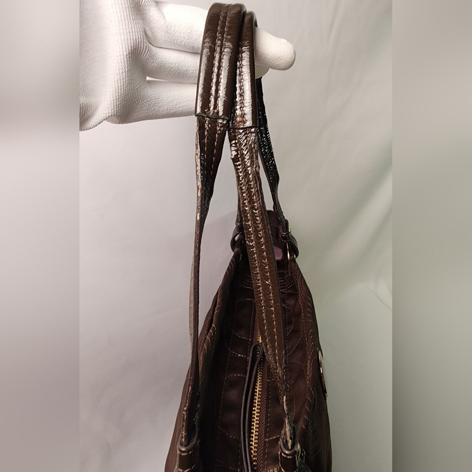 Coach Coach purple satin and enamel Brown Tote Bag J0973 Size ONE SIZE - 3 Thumbnail
