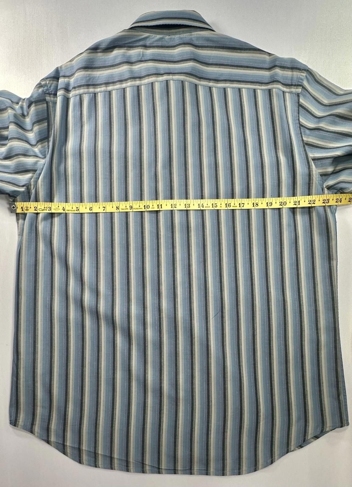 PROJECT G/R R&G 100% Cotton Striped Button Up Shirt Blue Mens L Size US L / EU 52-54 / 3 - 4 Thumbnail