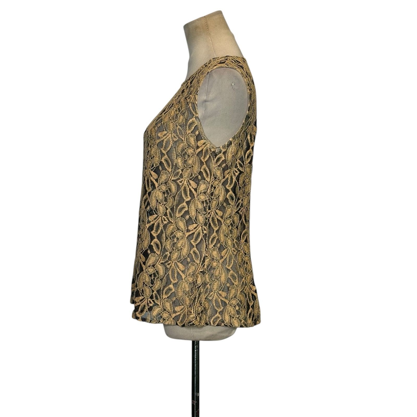 Evan Picone Evan Picone beige lace sleeveless blouse size Small Size S / US 4 / IT 40 - 7 Thumbnail