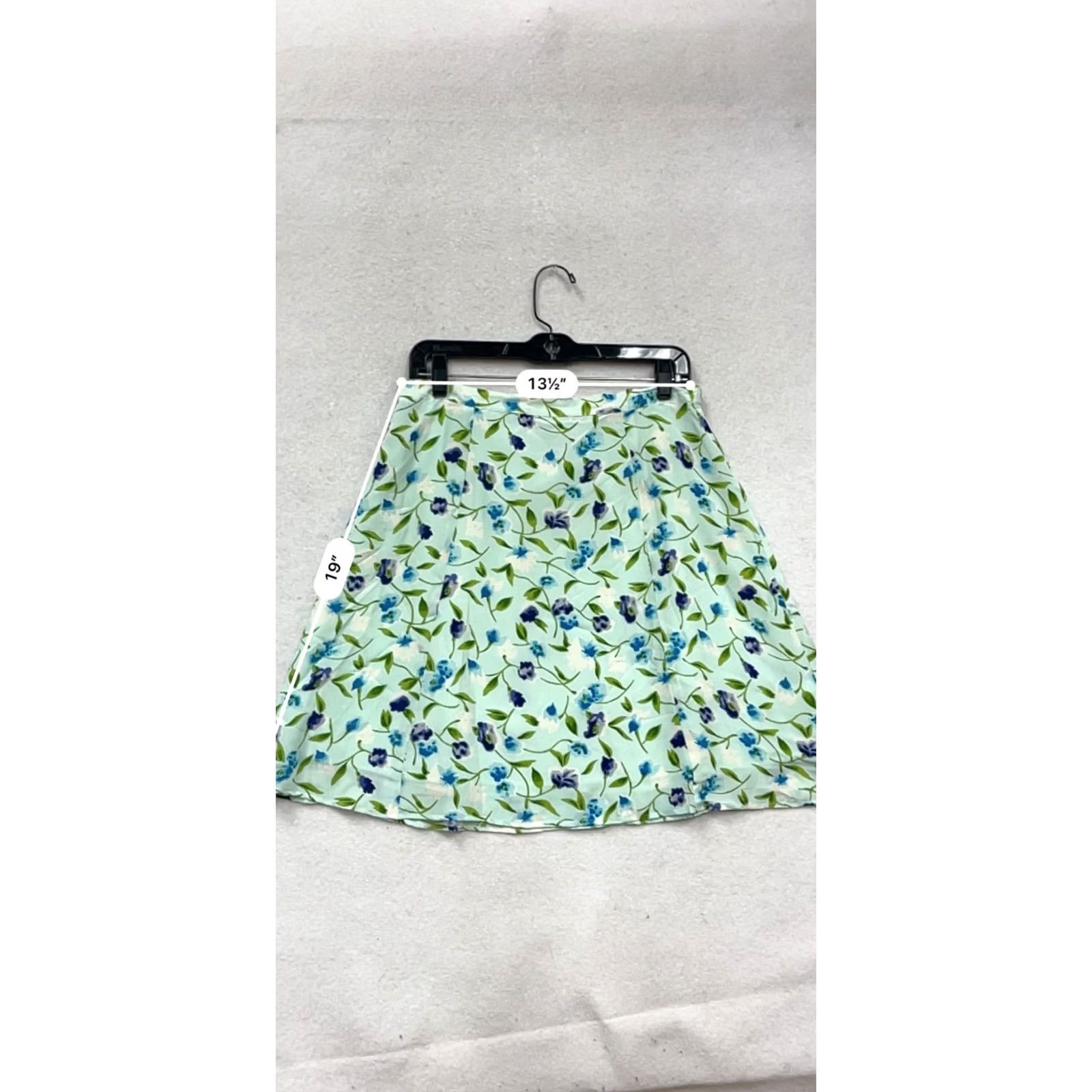 Vintage Sophisticates By Jonathan Martin Floral A-Line Skirt Womens M Midi Blue Nylon Silk Lined Pattern Floral Silk-Nylon Blend Size 32" / US 10 / IT 46 - 7 Thumbnail