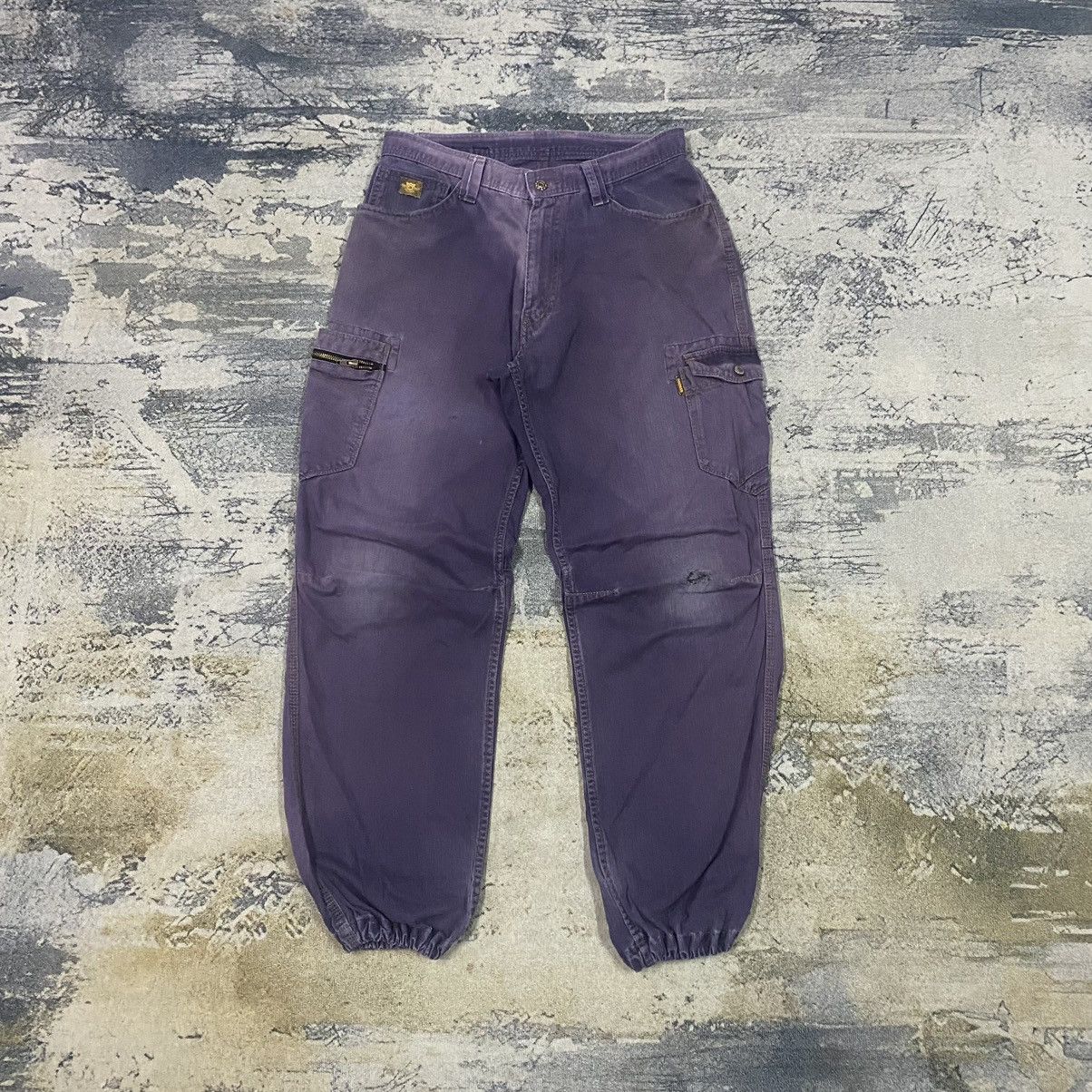 image of Japan Dogman Faded Tactical Cargo Jogger Pants in Purple, Men's (Size 31)