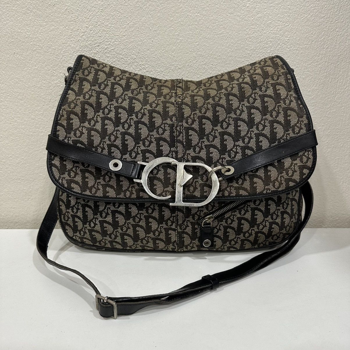 Dior CHRISTIAN DIOR OBLIQUE CANVAS MESSENGER CD BIG LOGO BAG Size ONE SIZE - 2 Thumbnail