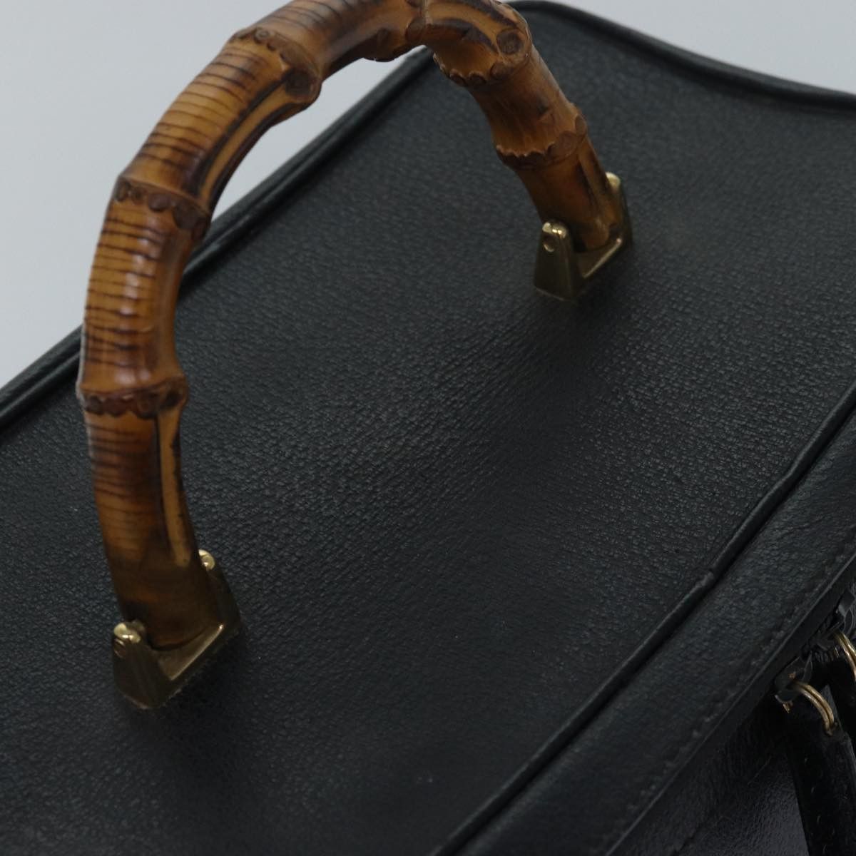 Gucci GUCCI Bamboo Vanity Hand Bag Leather Black 013 2122 013 2122 Size ONE SIZE - 6 Thumbnail